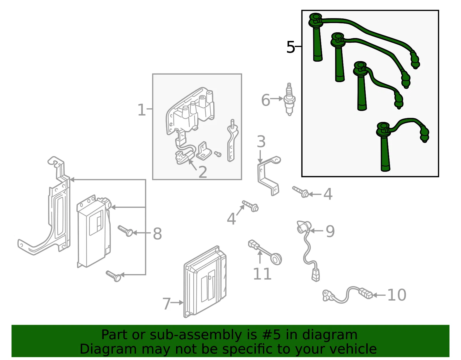 Plug Wire Set - Kia (27400-2X140) - view 2