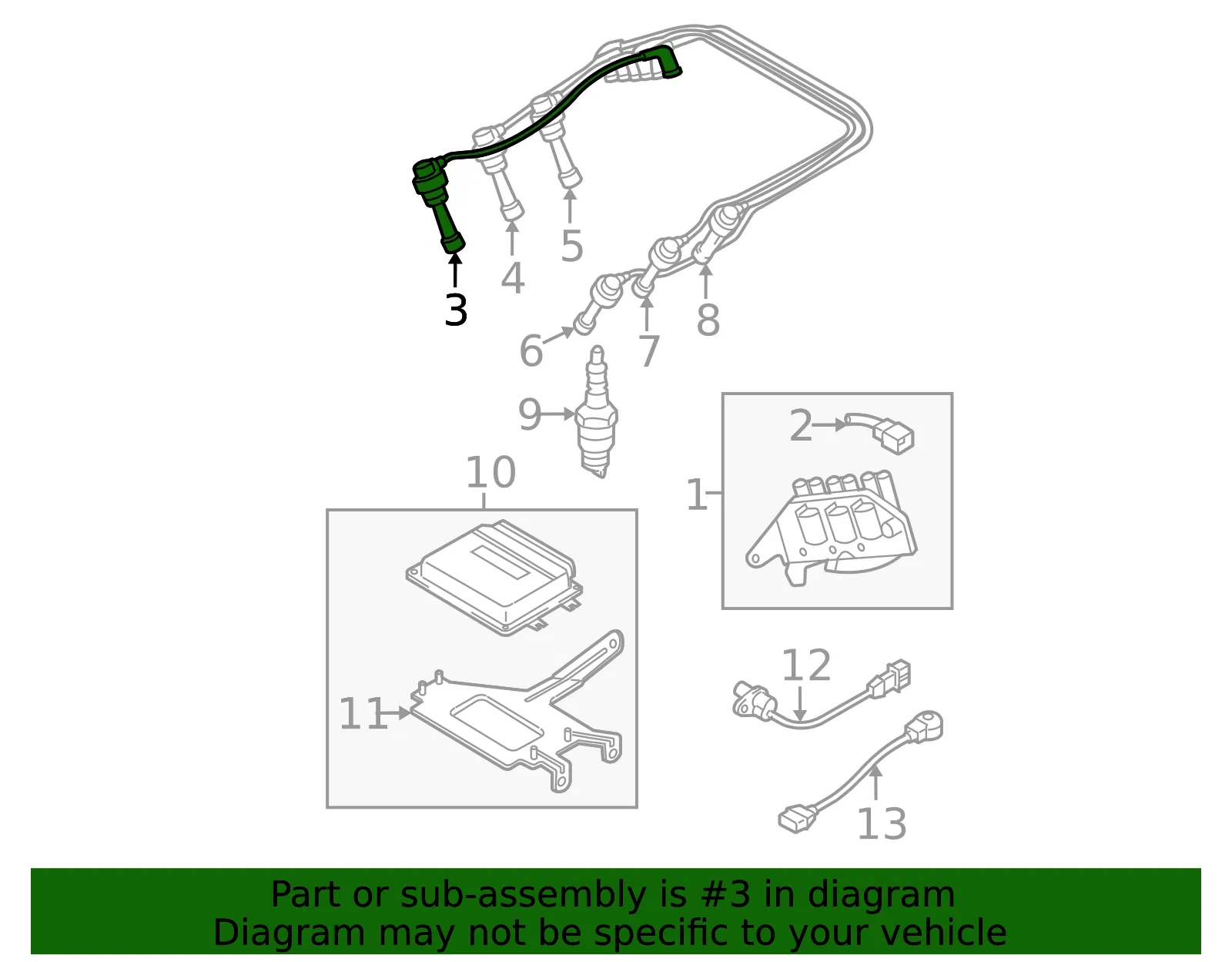 Plug Wire - Kia (27420-37310) - view 2