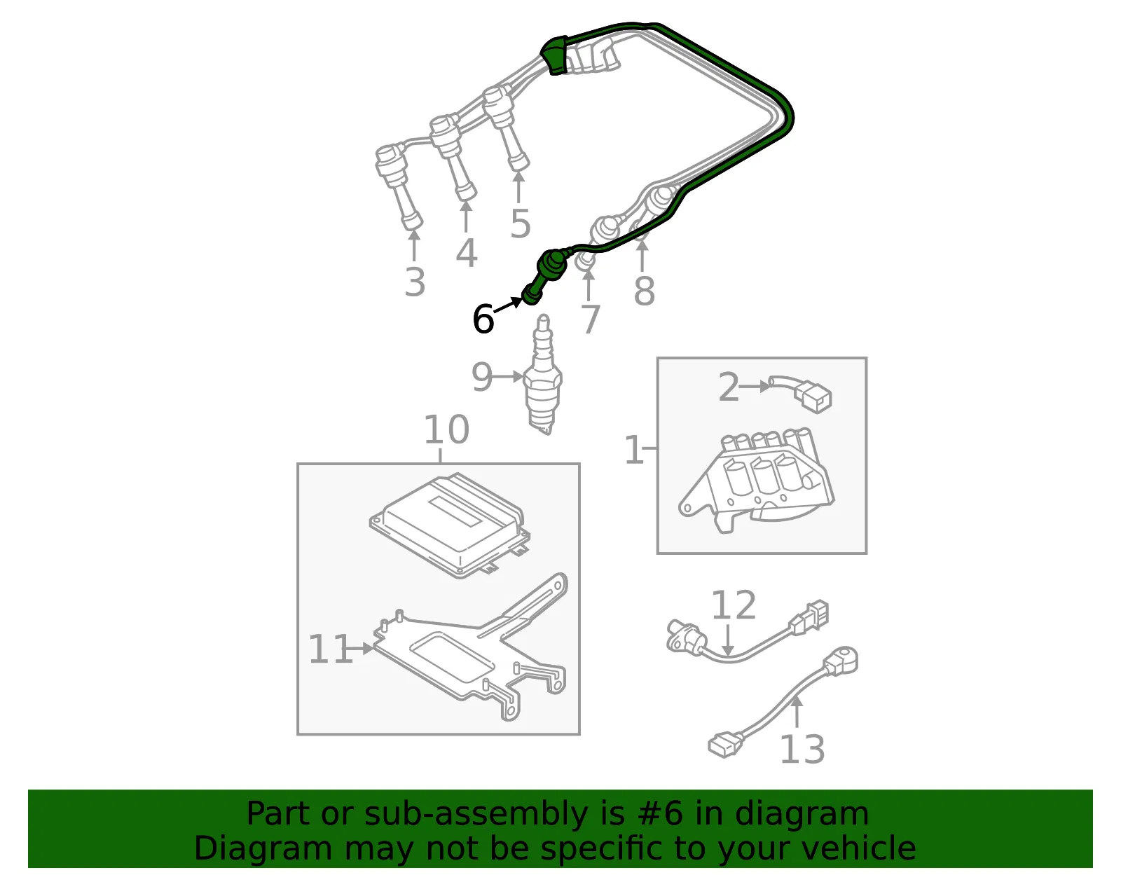 Plug Wire - Kia (27430-37200) - view 2