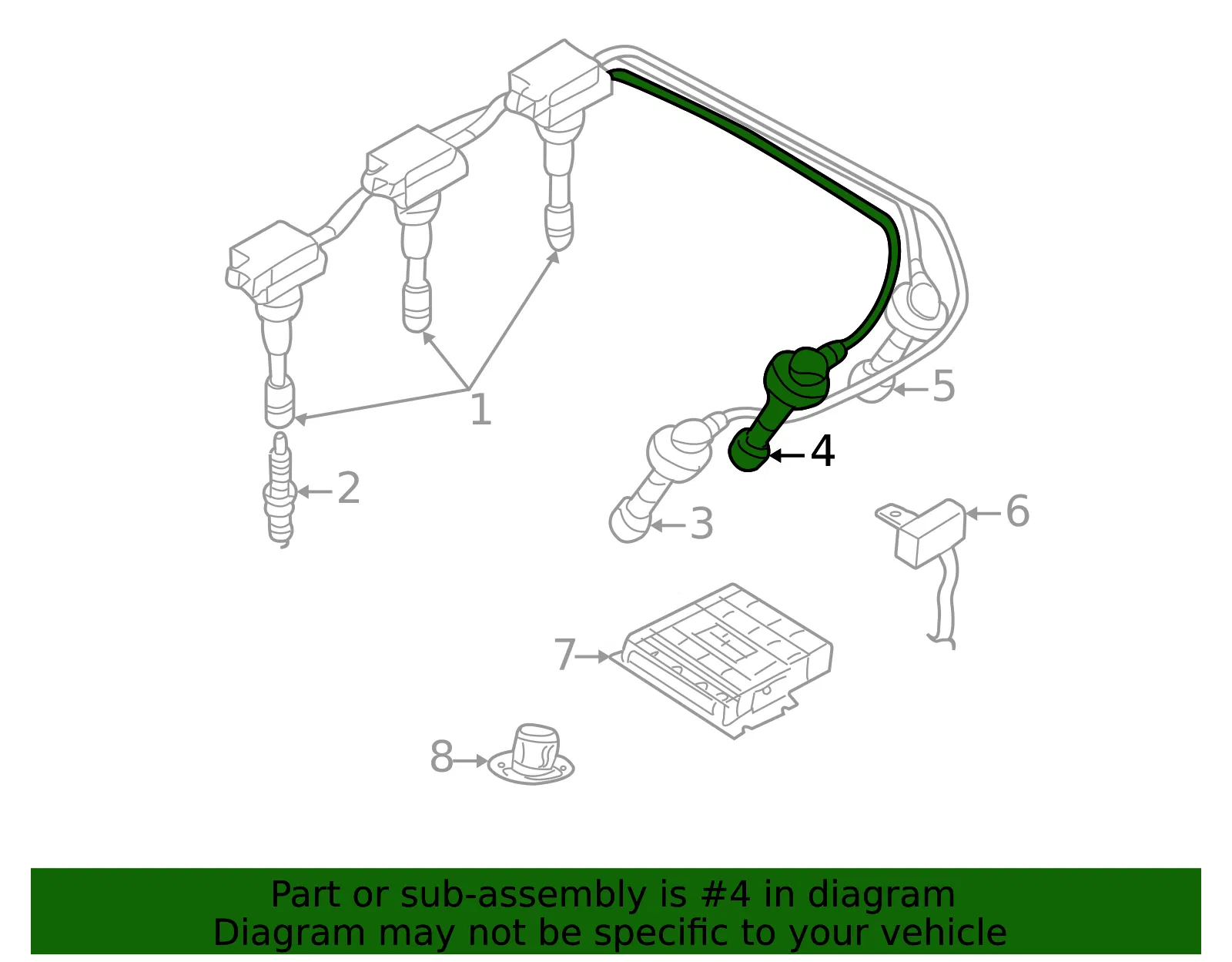Plug Wire - Kia (27440-39010) - view 2