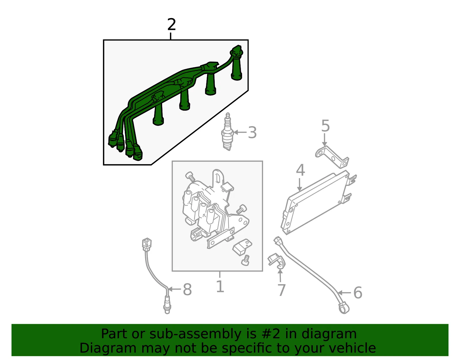 Spark Plug Wire - Kia (27450-23700) - view 2