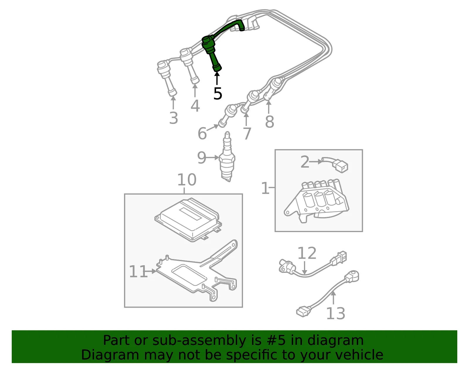 Plug Wire - Kia (27460-37310) - view 2