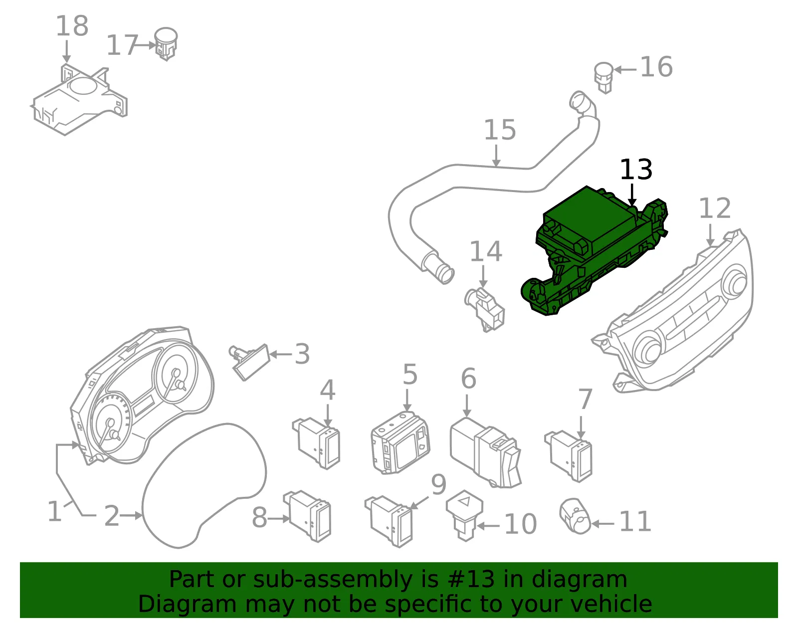 HVAC Control Module - Nissan (27760-9AM3A) - view 2
