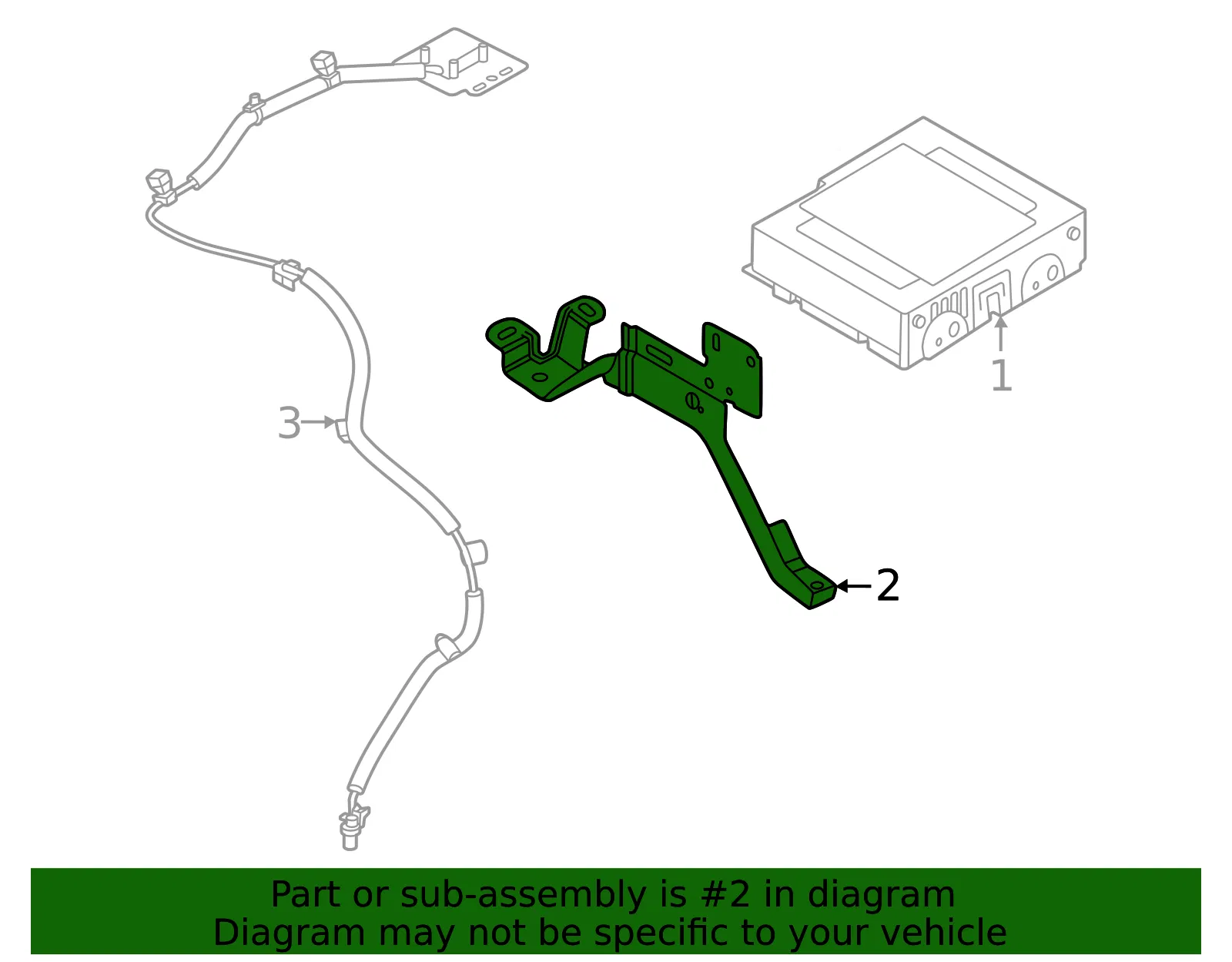 GPS Navigation Control Module Bracket - Nissan (28039-7JA0A) - view 2