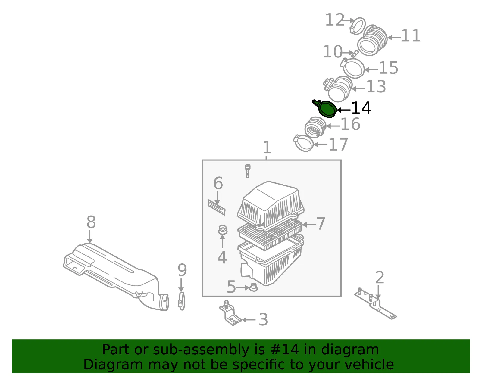 Air Mass Sensor Clamp - Kia (28135-38100) - view 2