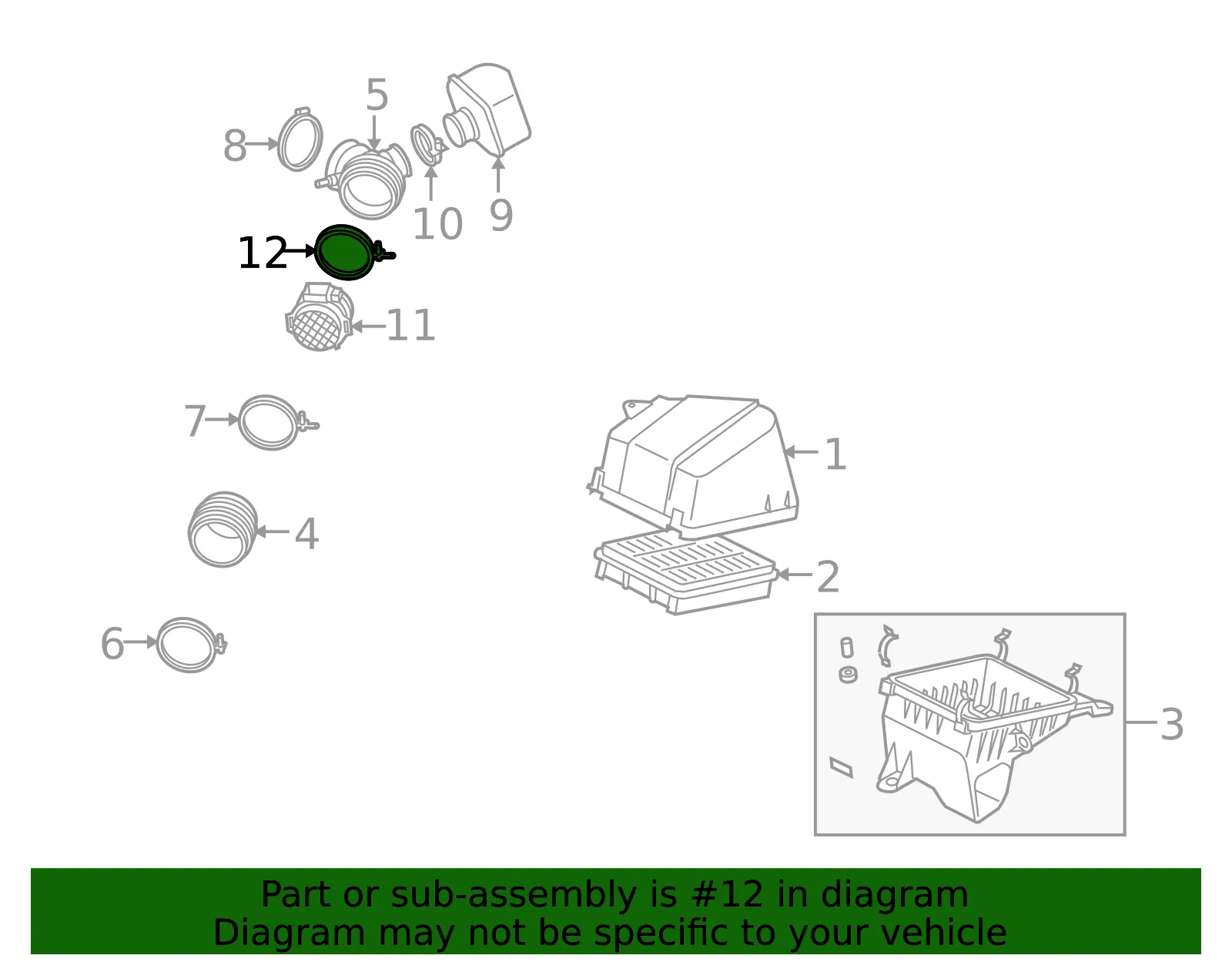 Air Mass Sensor Clamp - Kia (28192-39600) - view 2