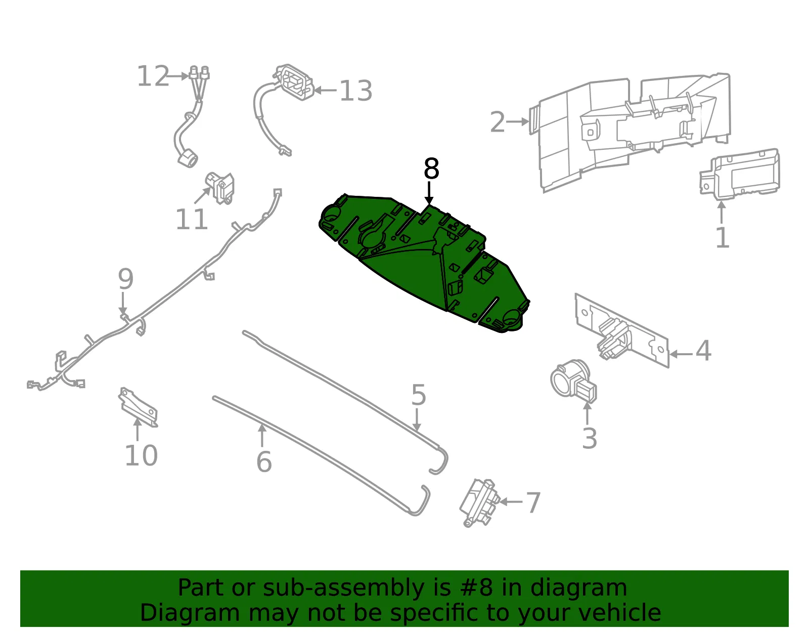 Lift-Gate Motion Sensor Bracket - Nissan (28452-9NW1A) - view 2