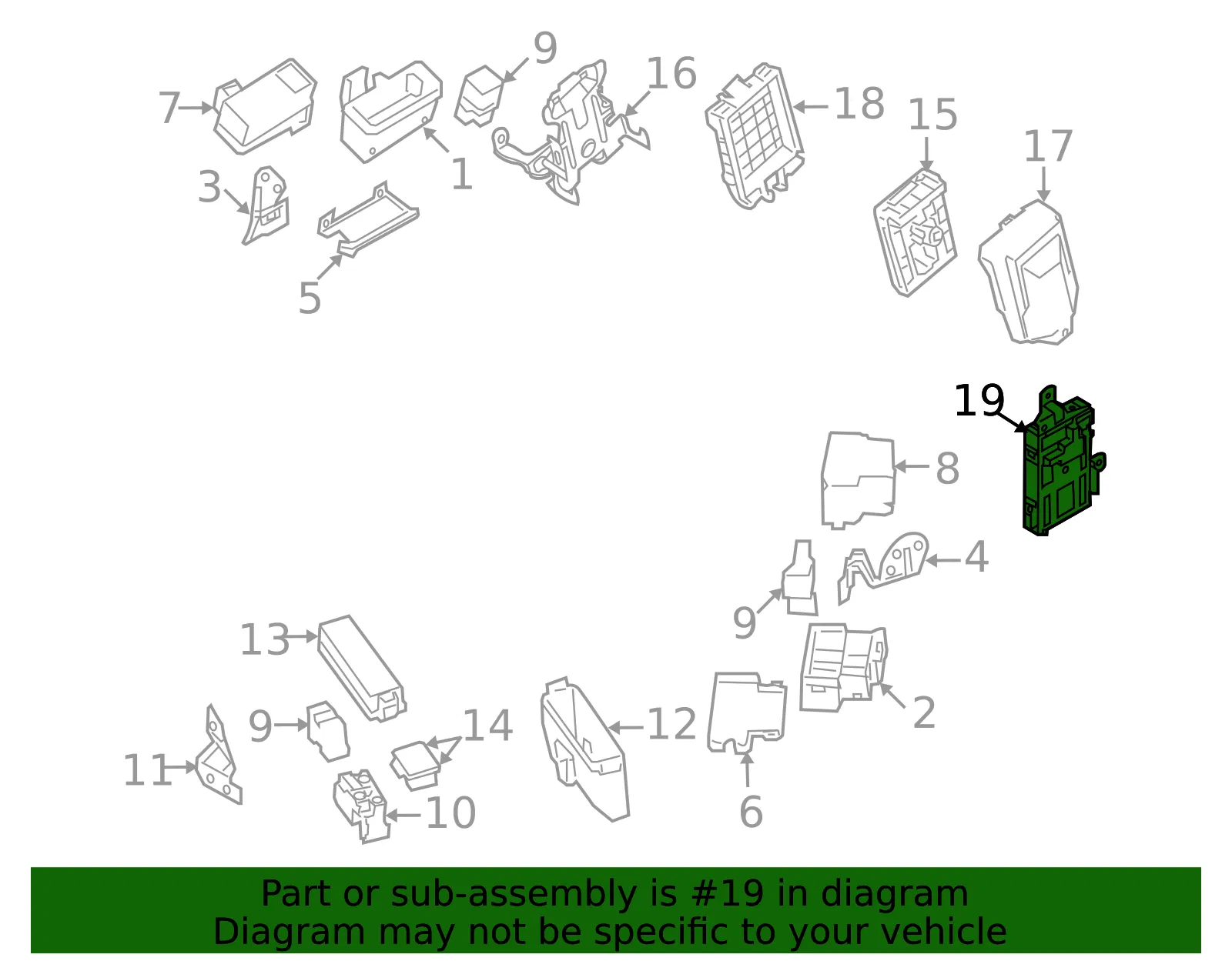 Body Control Module - Nissan (284B1-1EA7D) - view 2