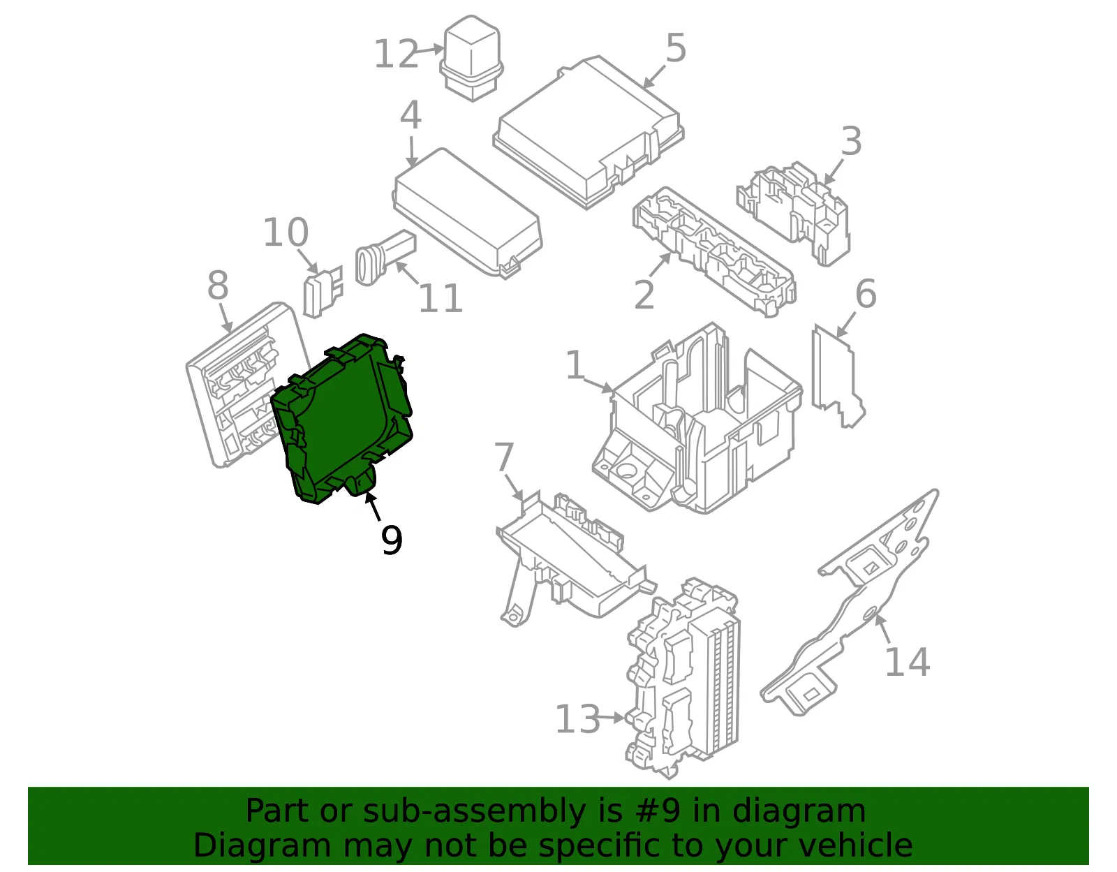 Body Control Module - Nissan (284B2-9BU2A) - view 2
