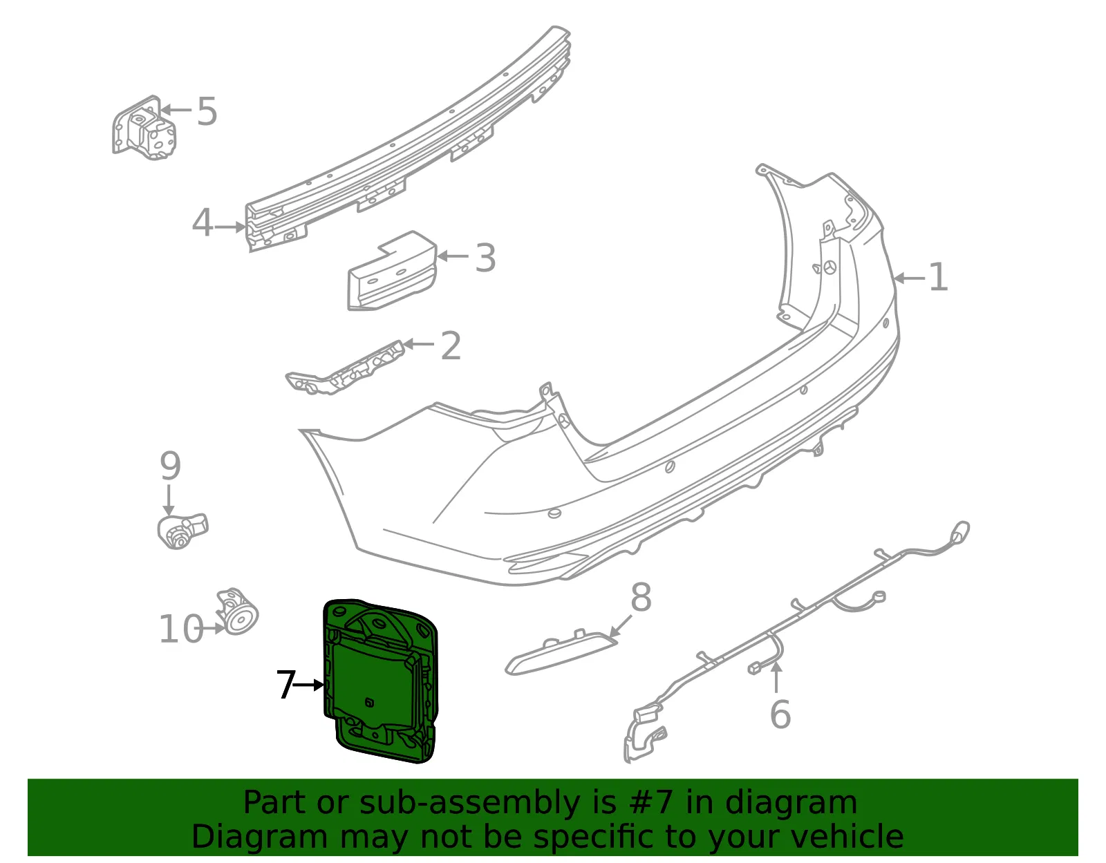 Side Obstacle Warning Sensor Assembly - Nissan (284K0-5EA1A) - view 2
