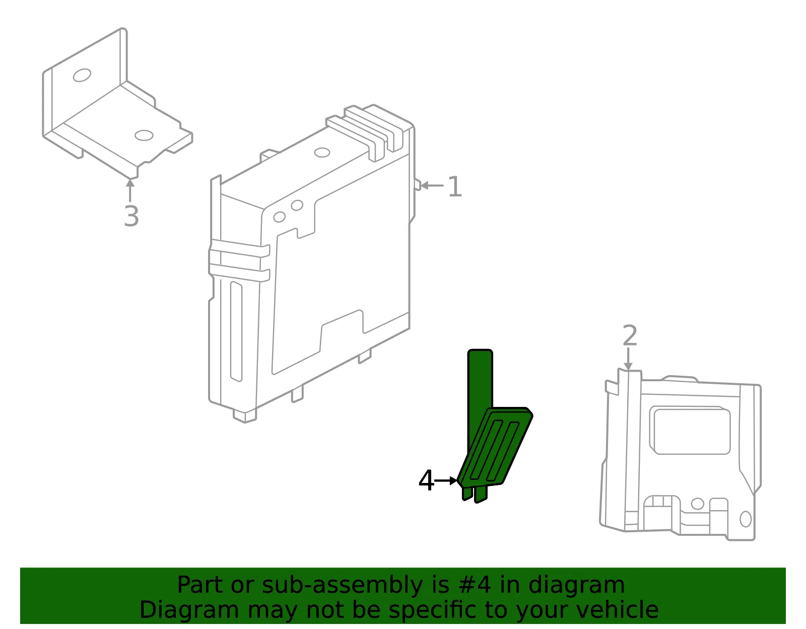 Control Module Bracket - Nissan (284L7-5MP1B) - view 2