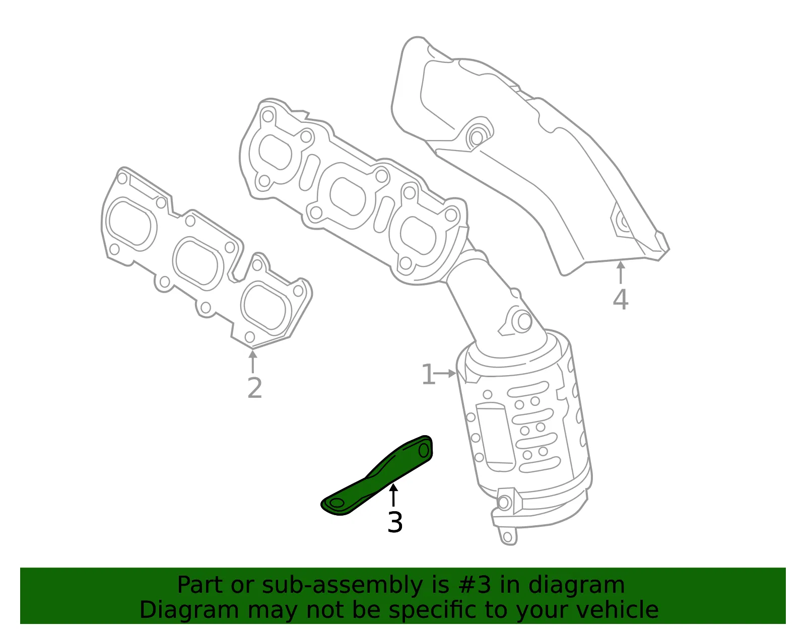 Mnfd W/Converter Bracket - Passenger Side (RH) - Kia (28527-3C450) - view 2