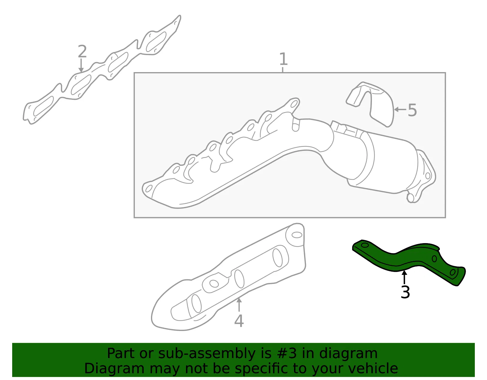 Mnfd W/Converter Bracket - Passenger Side (RH) - Kia (28528-3F460) - view 2