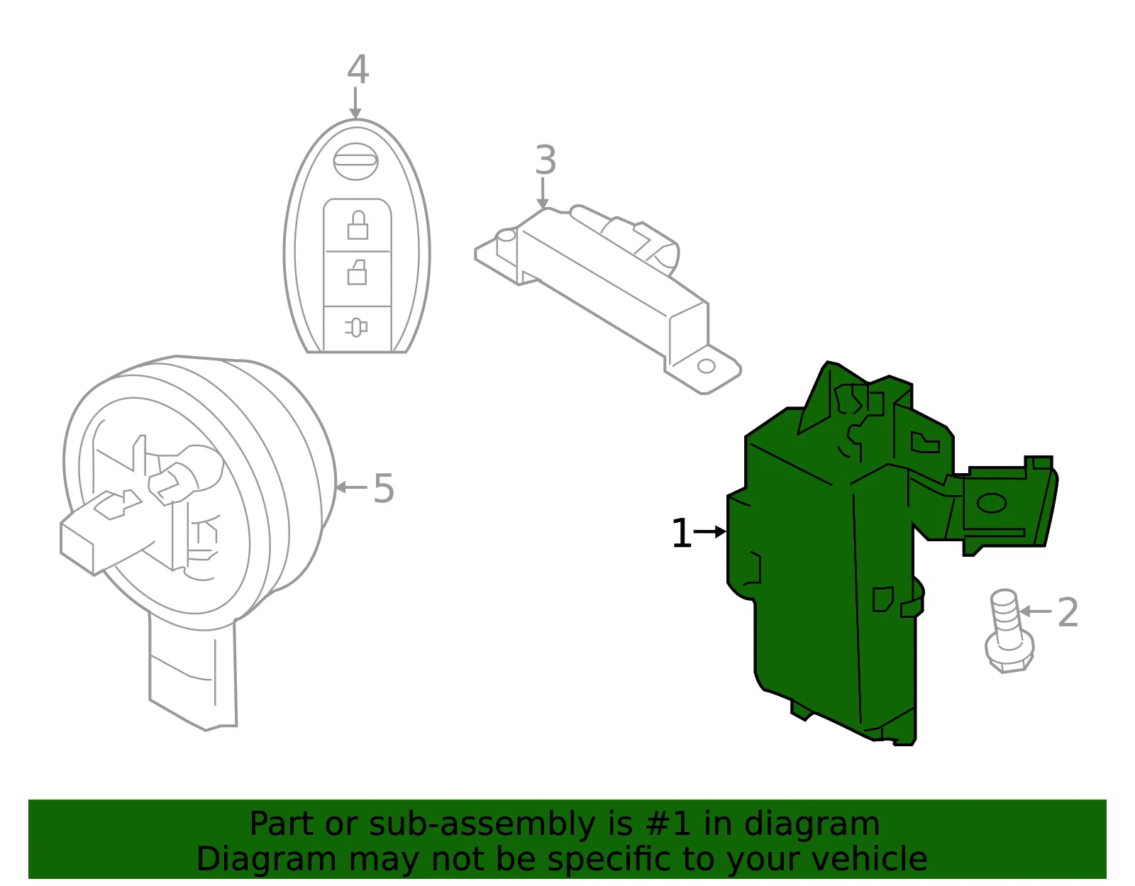 Keyless Entry Module - Nissan (28532-5RW0A) - view 2