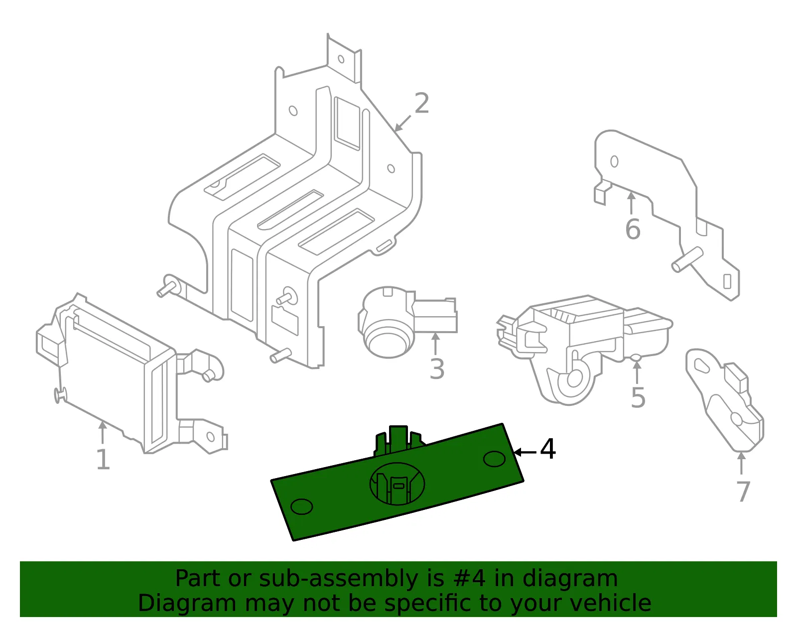 Parking Aid Sensor Housing - Nissan (28533-6GR3B) - view 2