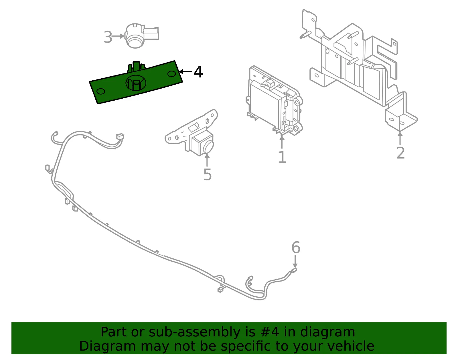 Parking Aid Sensor Housing - Nissan (28533-6RA1E) - view 2