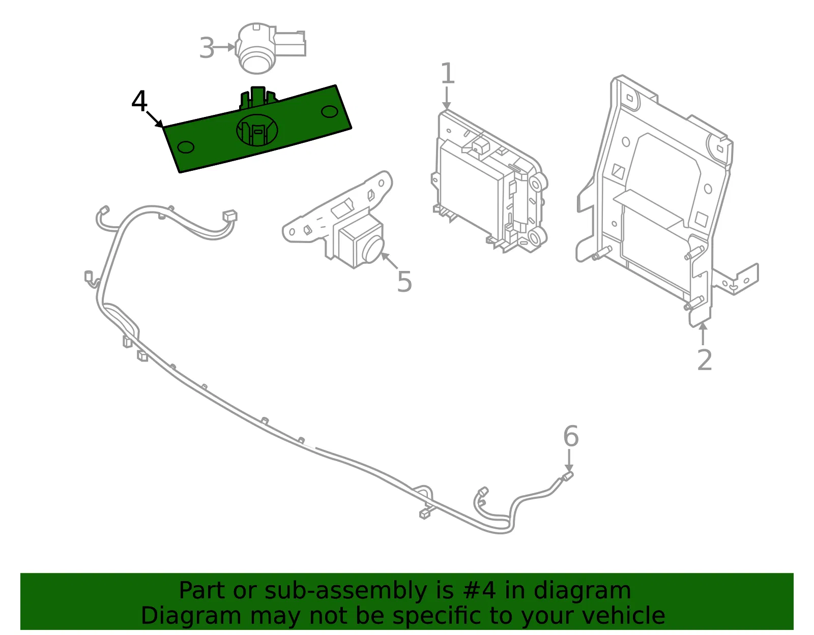 Parking Aid Sensor Housing - Nissan (28533-6RZ9A) - view 2