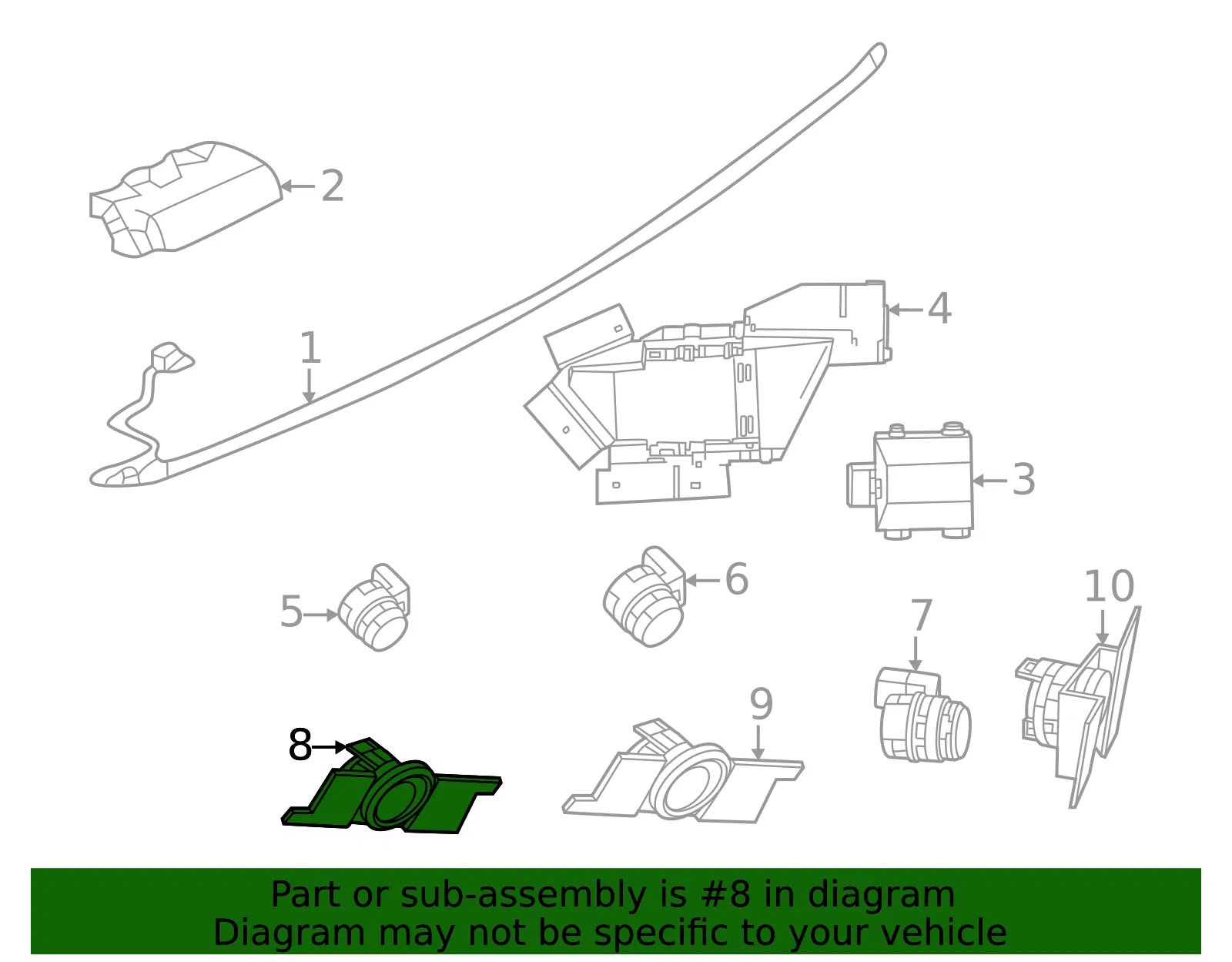 Parking Aid Sensor Bracket - Nissan (28533-7BA8D) - view 2