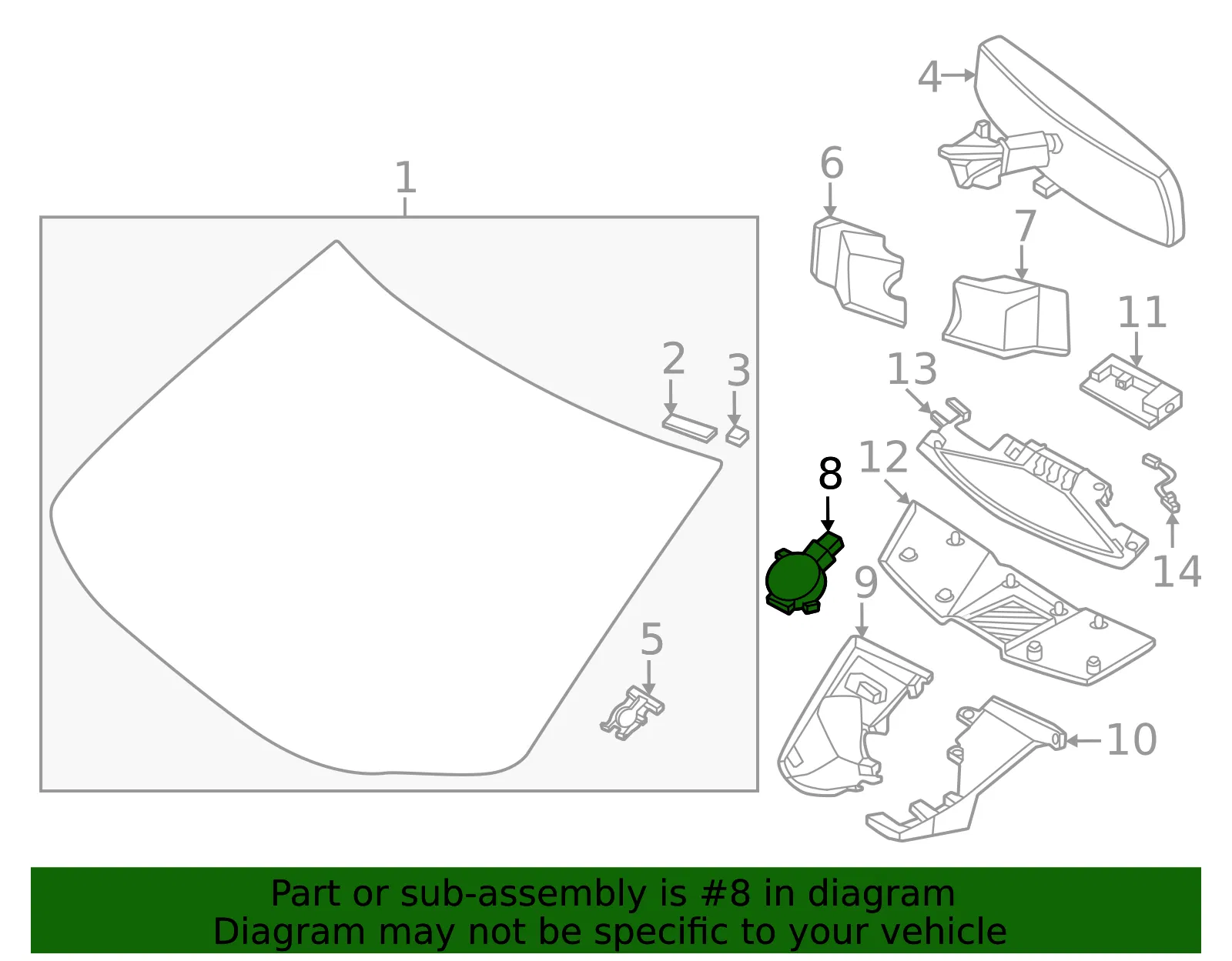 Rain Sensor - Nissan (28535-5MP0A) - view 2
