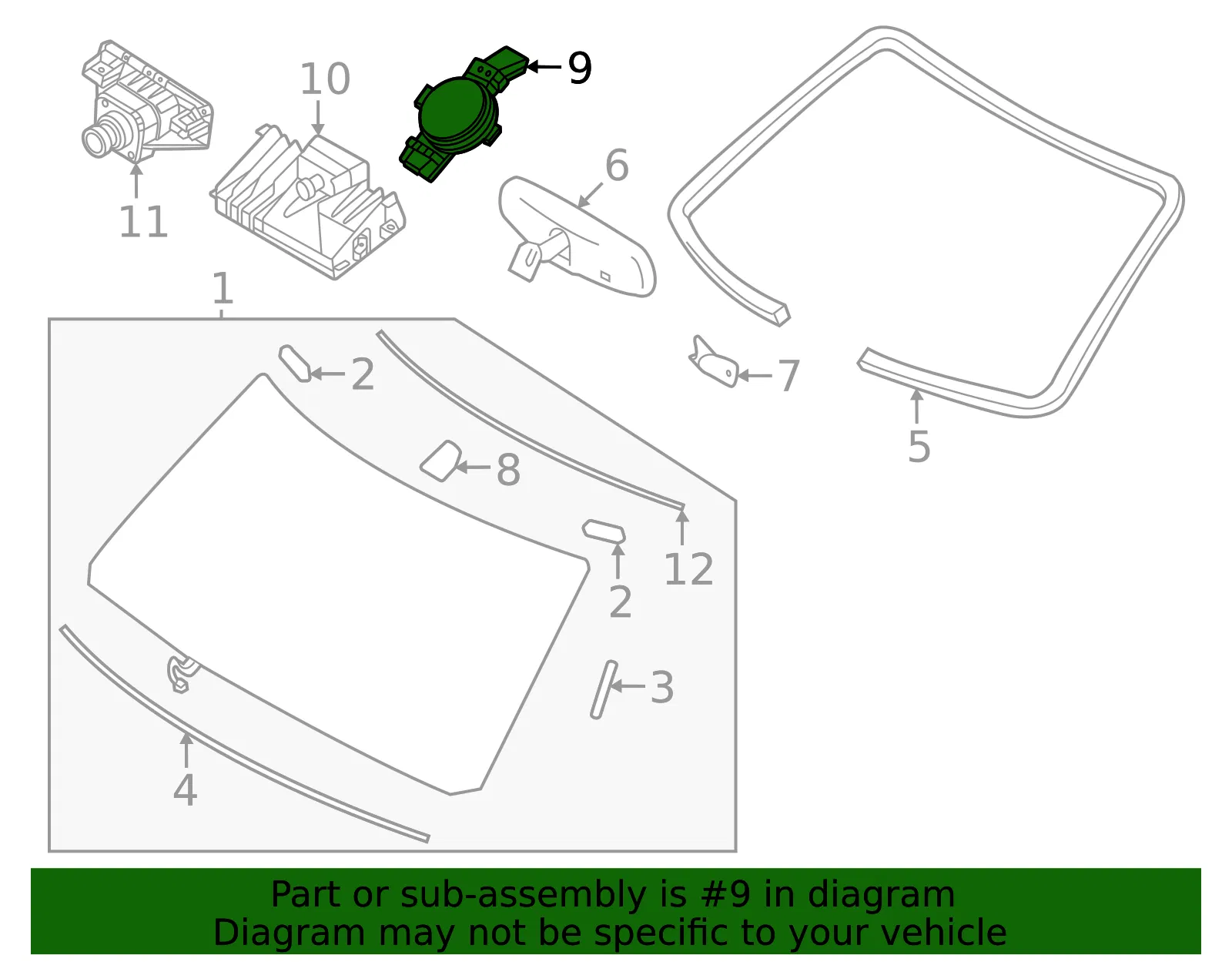 Sensor Assembly-Rain - Nissan (28535-7DA1A) - view 2