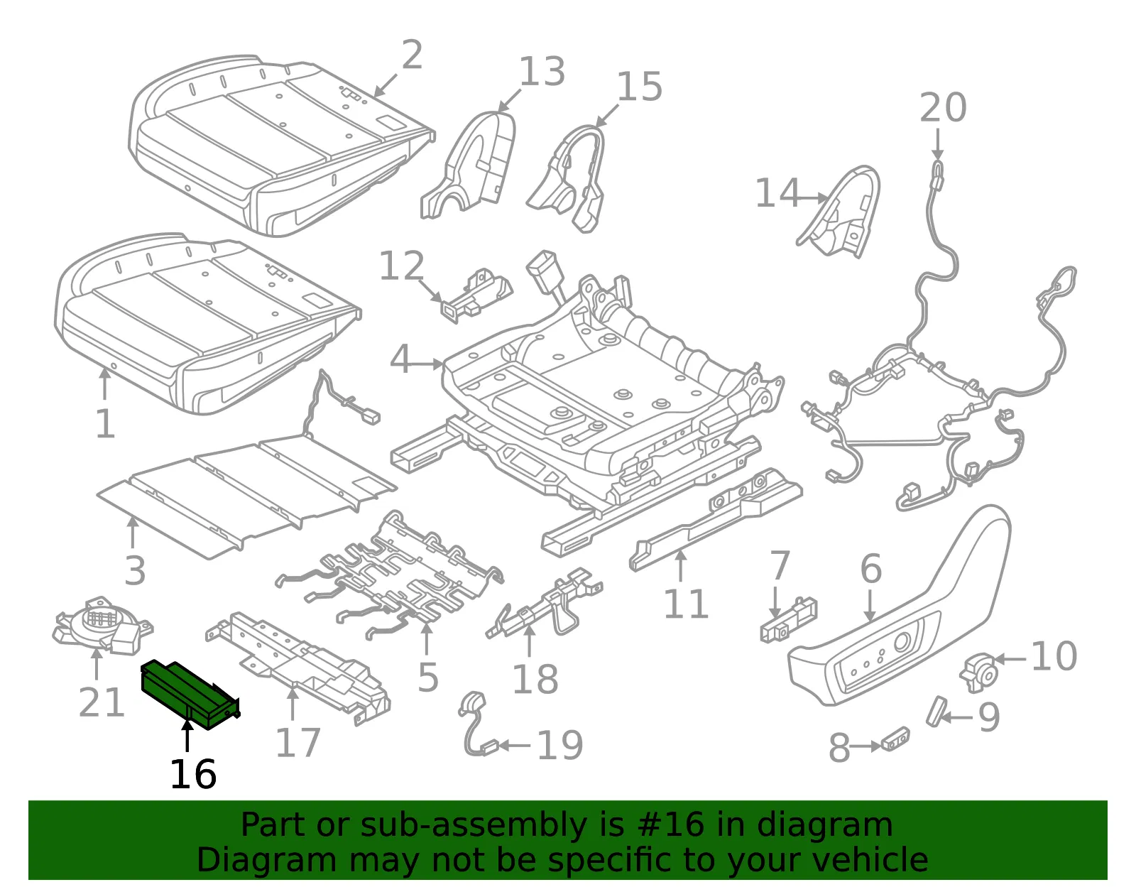Power Seat Control Module - Nissan (28565-7BA4B) - view 2