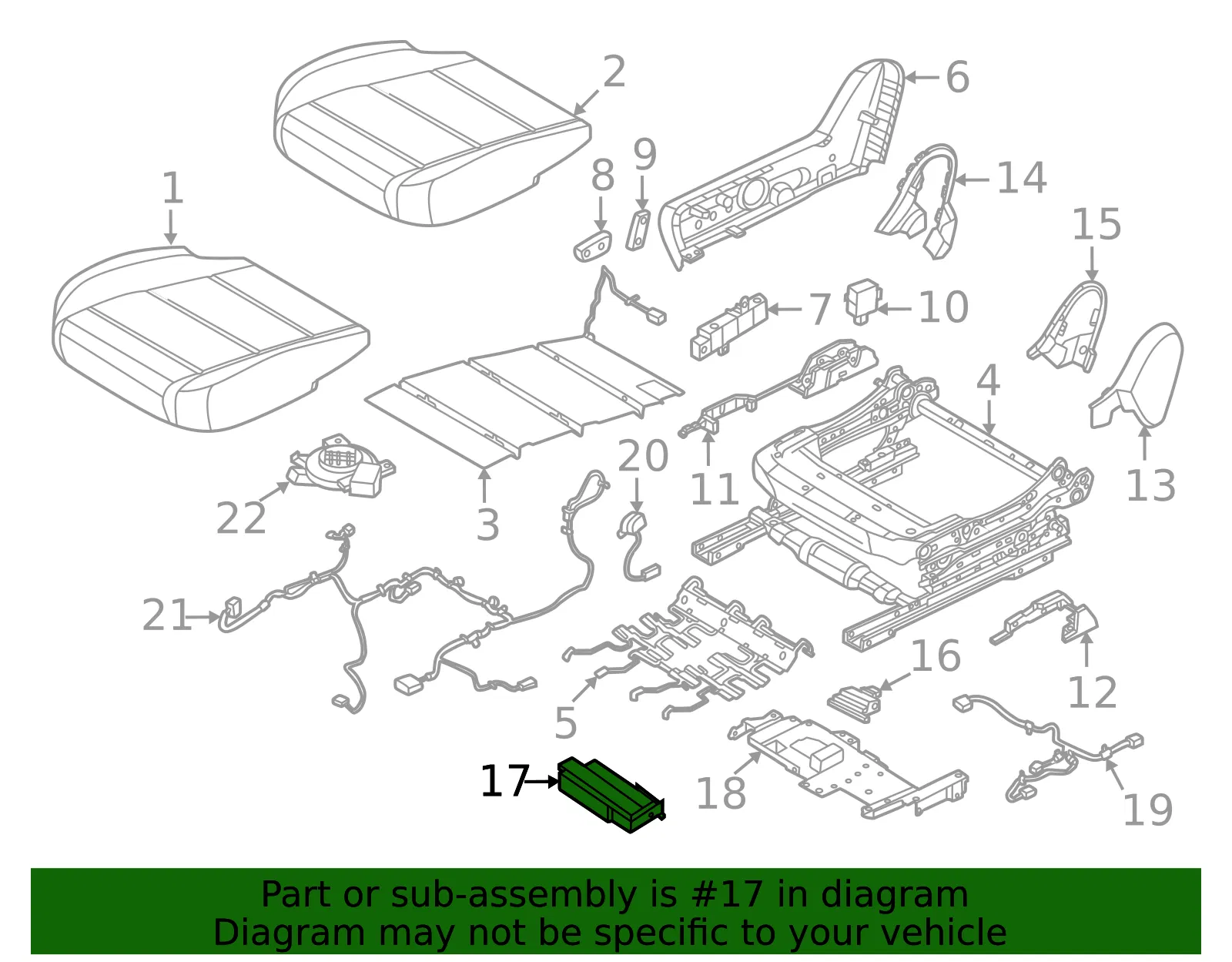 Power Seat Control Module - Nissan (28565-7BB1A) - view 2