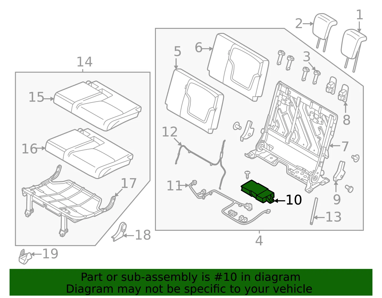 Power Seat Control Module - Nissan (28565-7JE0B) - view 2