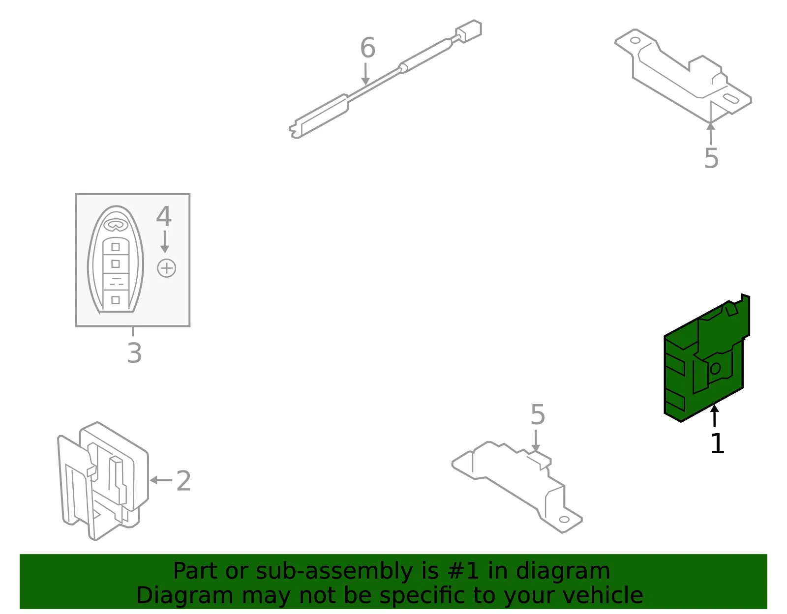 Keyless Entry Module - Nissan (28595-1LK0A) - view 2