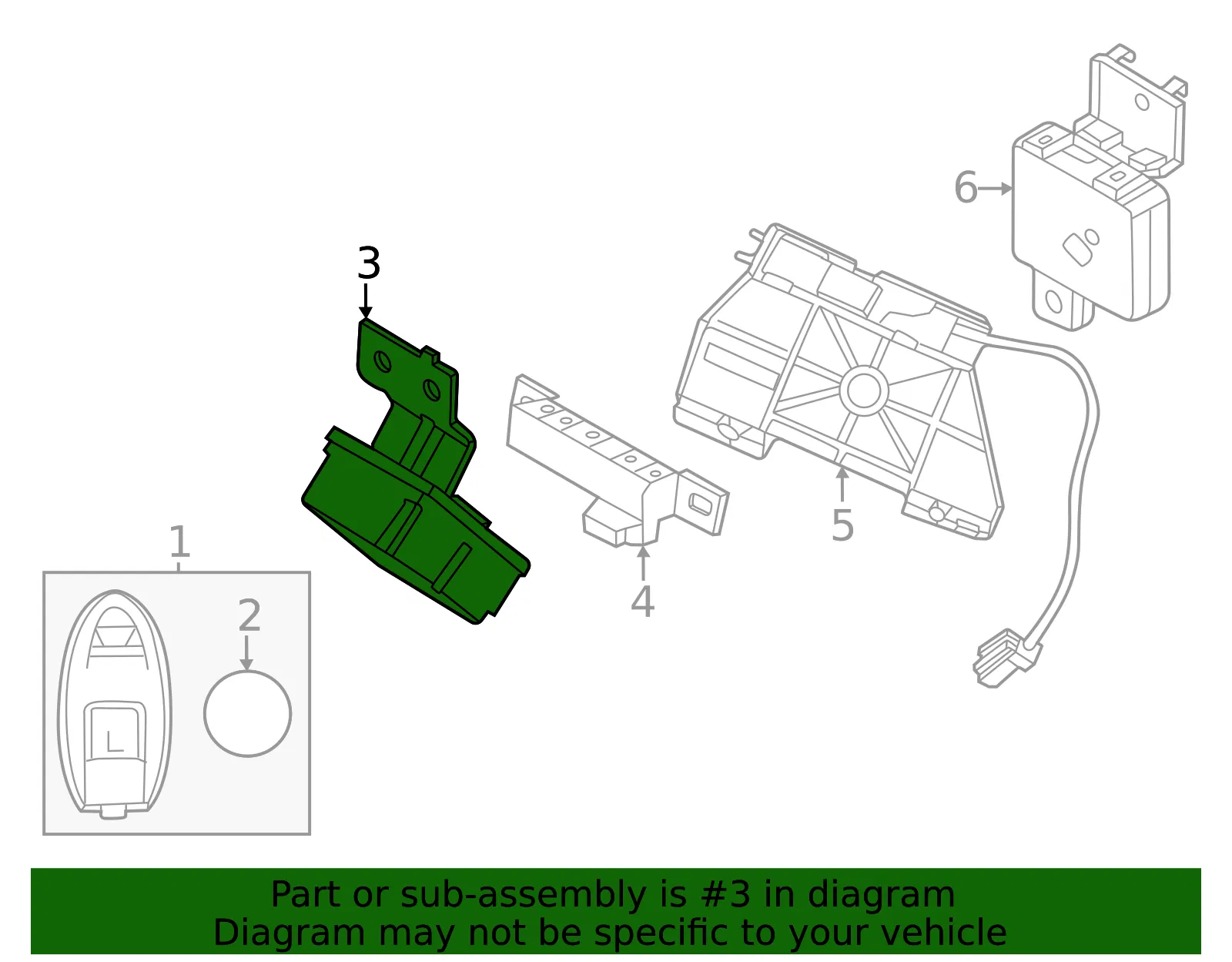 Keyless Entry Module - Nissan (28595-6GP1A) - view 2