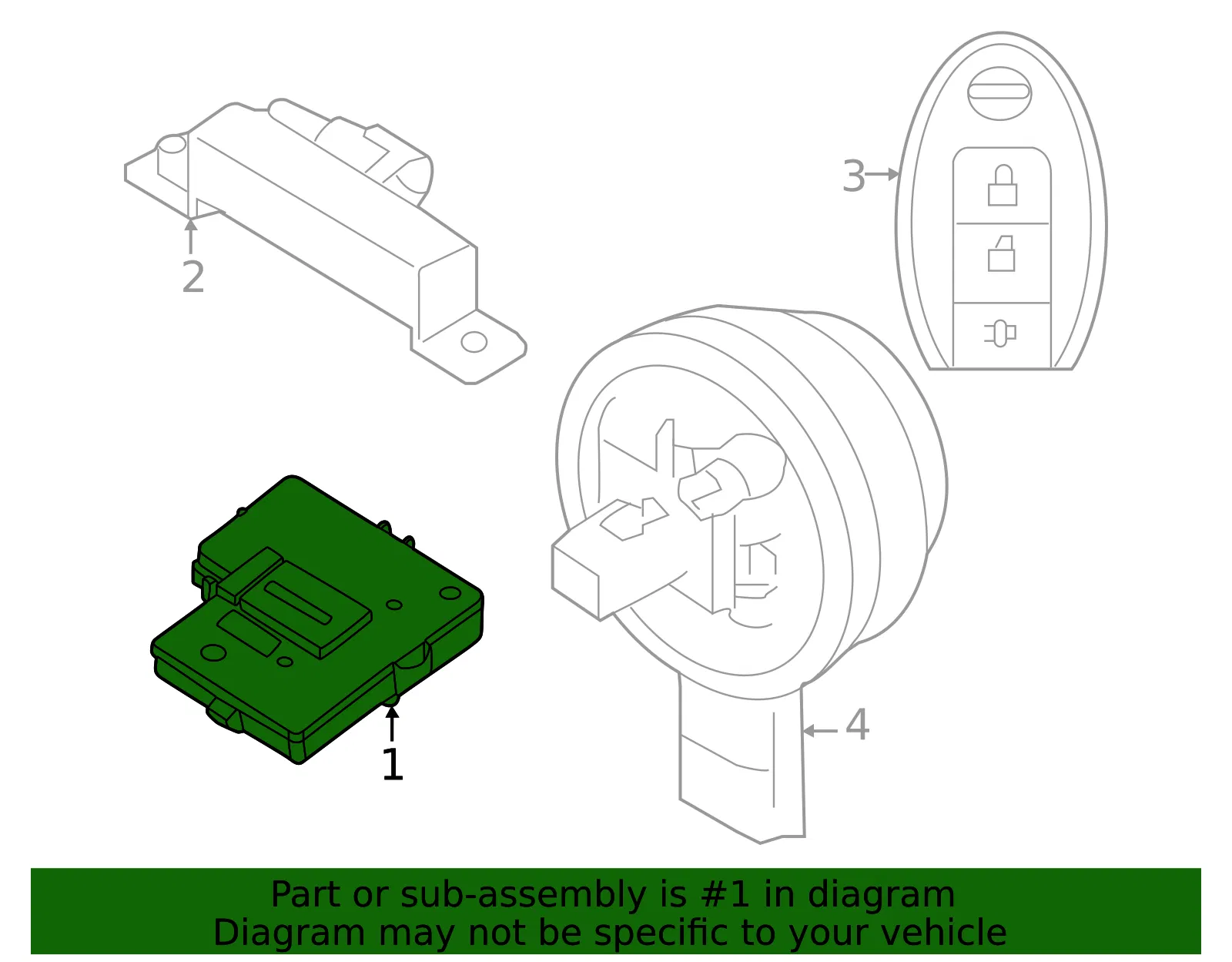 Keyless Entry Module - Nissan (285E2-6RZ0C) - view 2