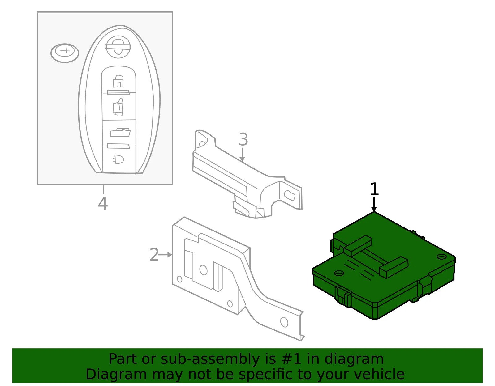 Keyless Entry Module - Nissan (285E2-6SA0E) - view 2