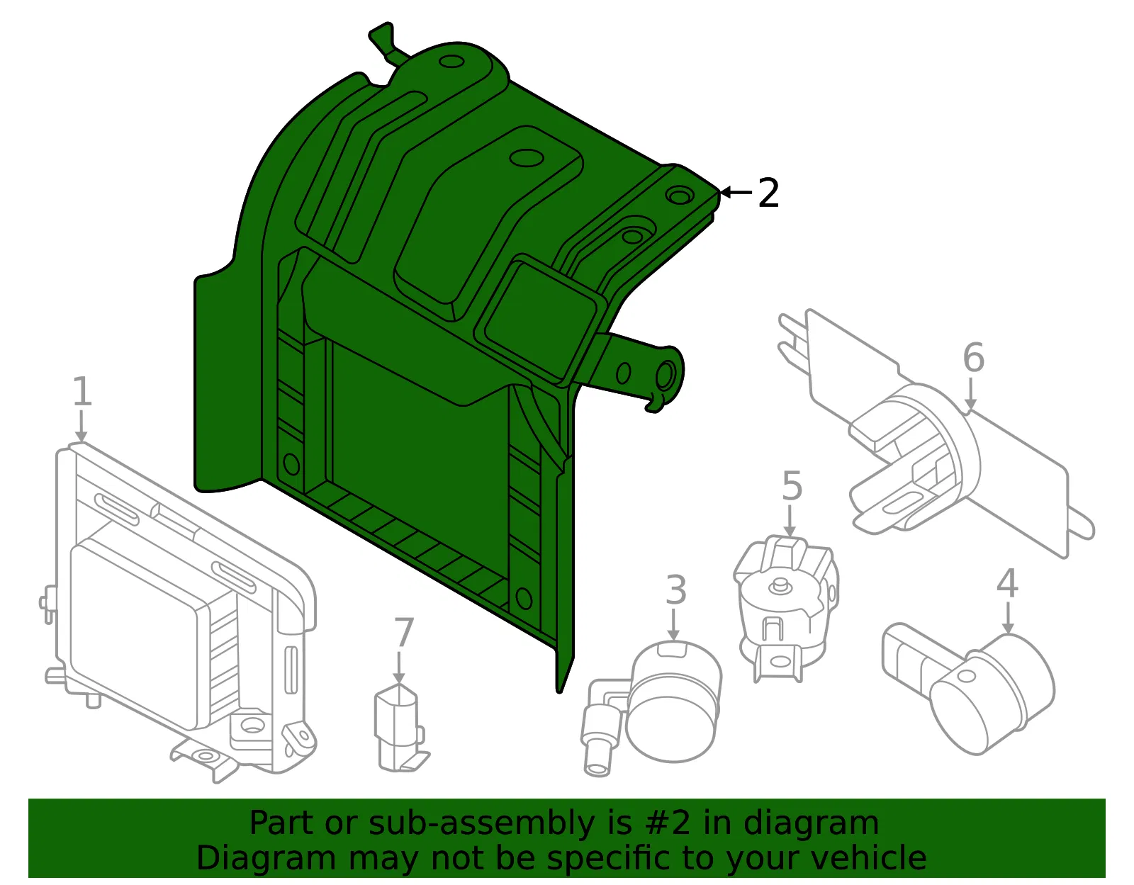 Distance Sensor Bracket - Nissan (285U2-7BA1A) - view 2