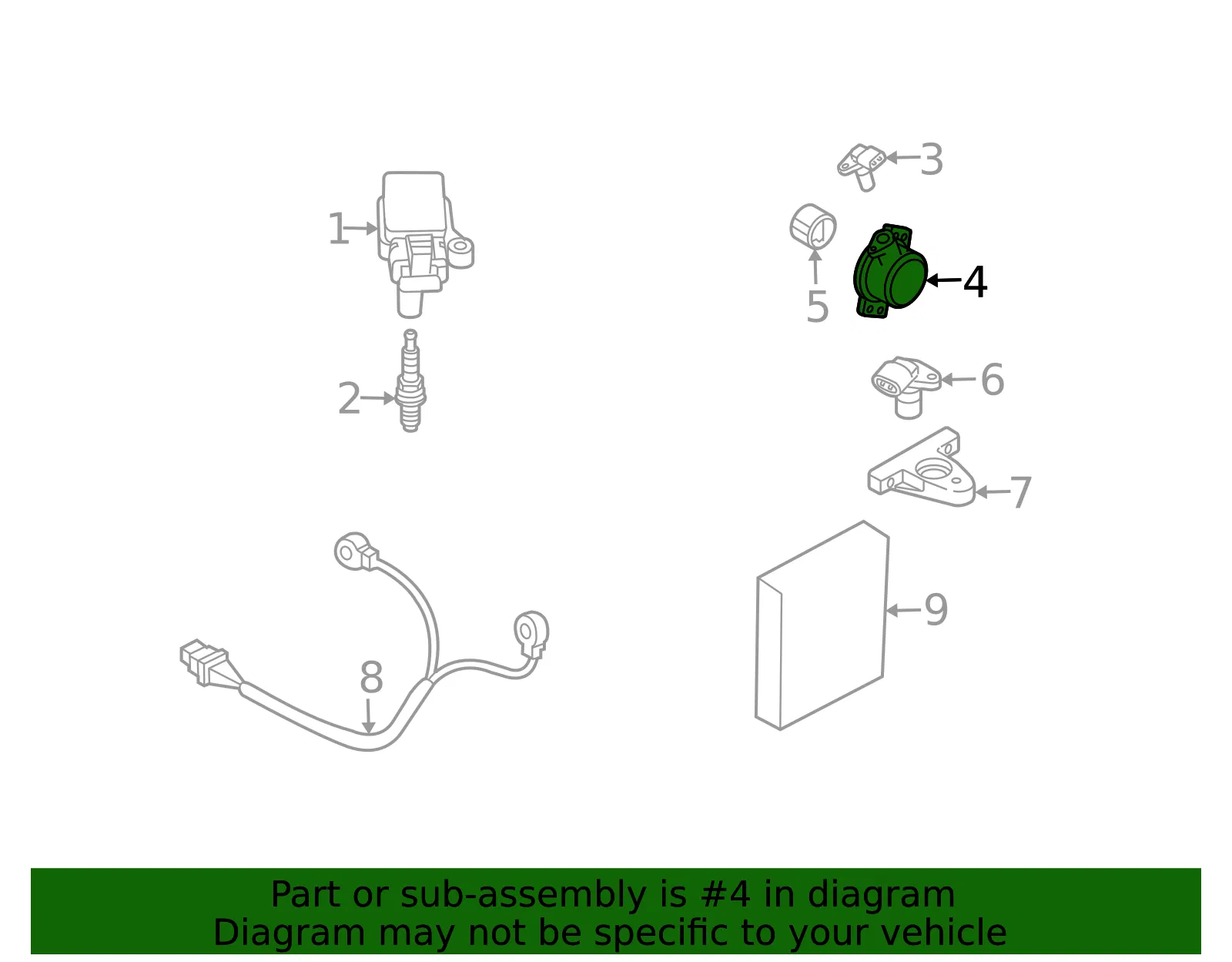 Engine Camshaft Position Sensor Bracket - Volvo (30637802) - view 3