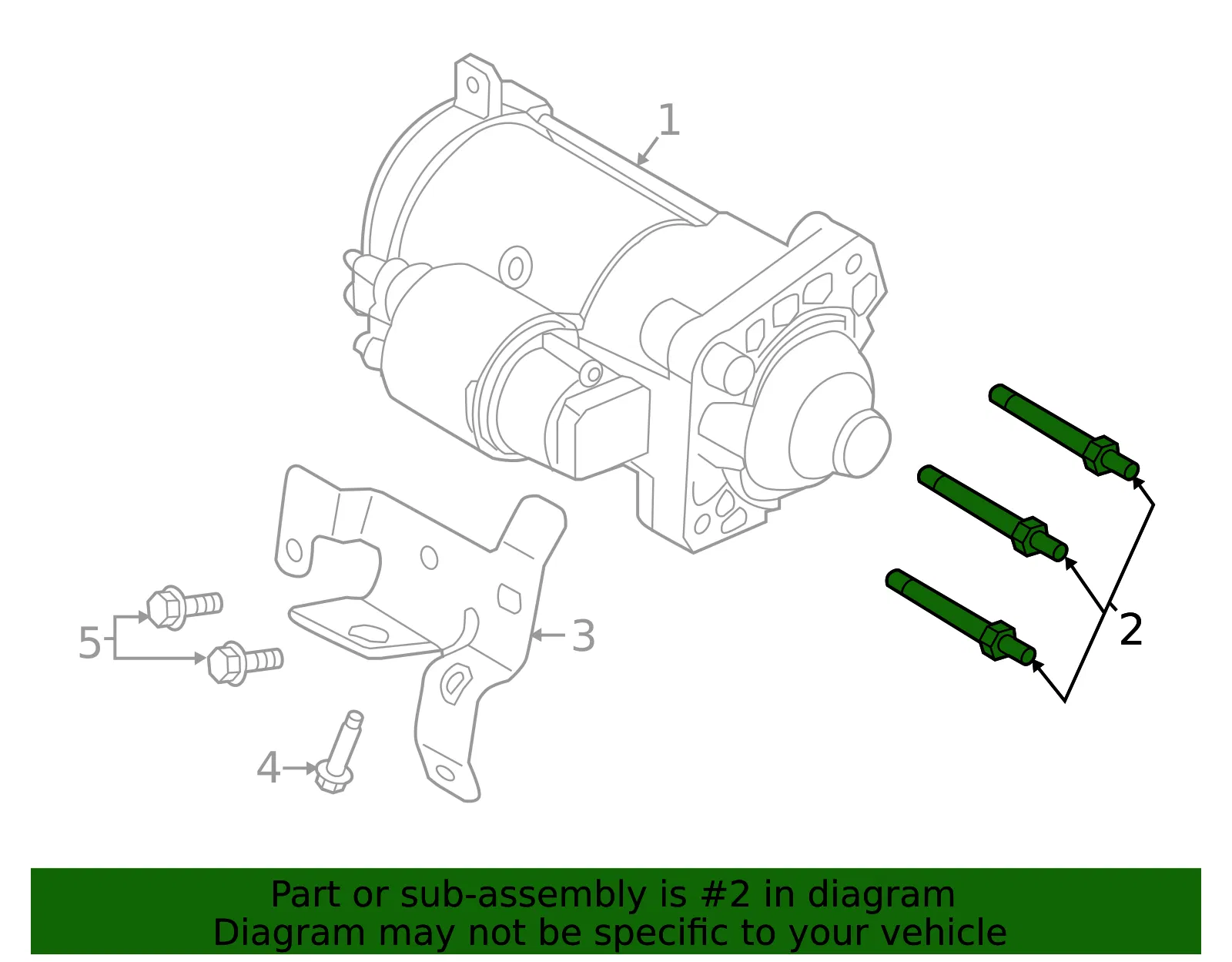 Starter Mount Stud - Volvo (30640827) - view 2