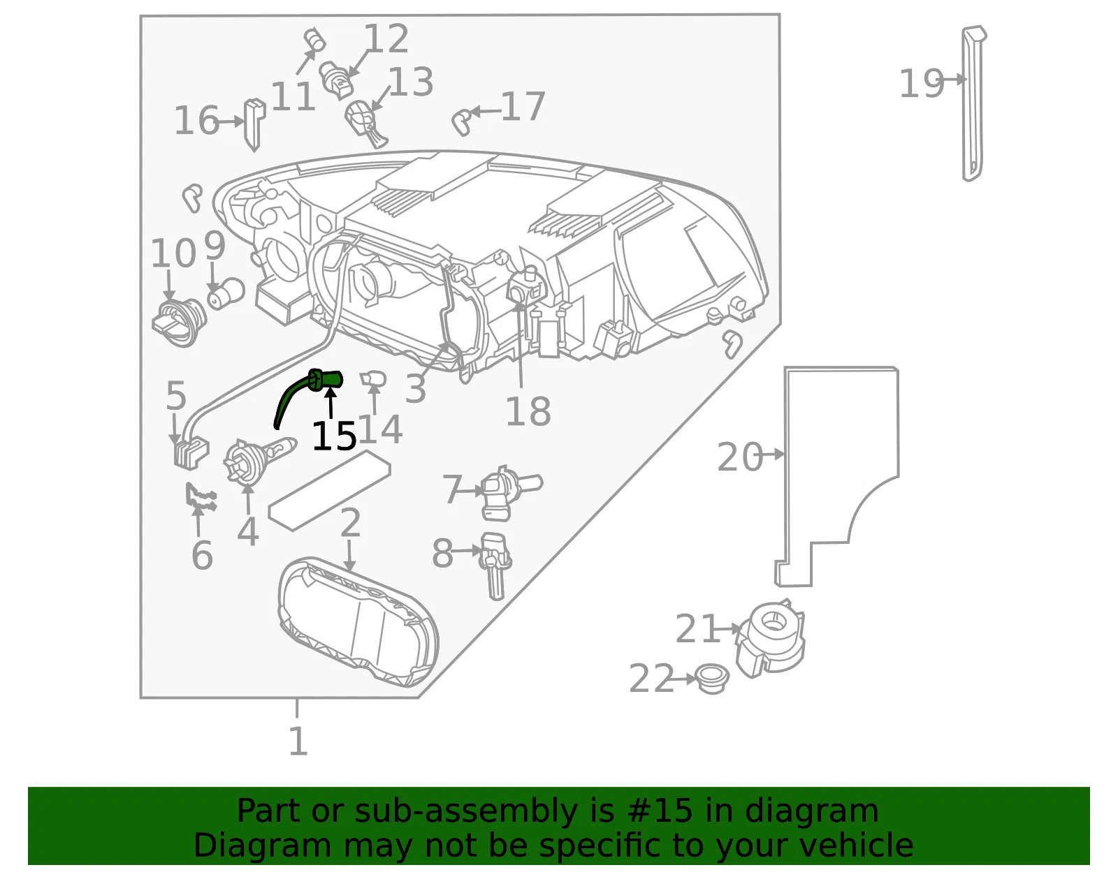Run Lamp Bulb Socket - Volvo (30655969) - view 2
