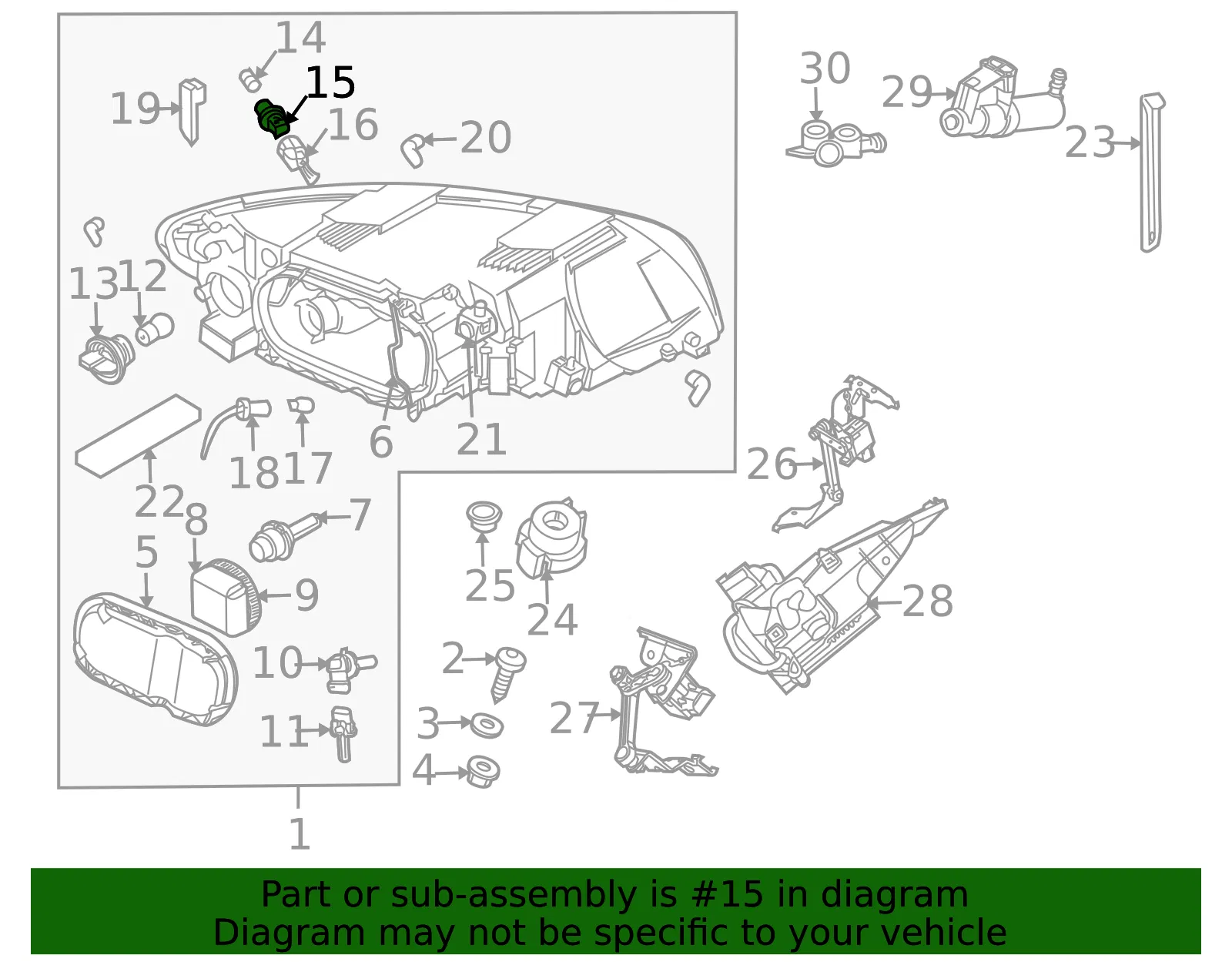 Corner Lamp Bulb Socket - Volvo (30655970) - view 2