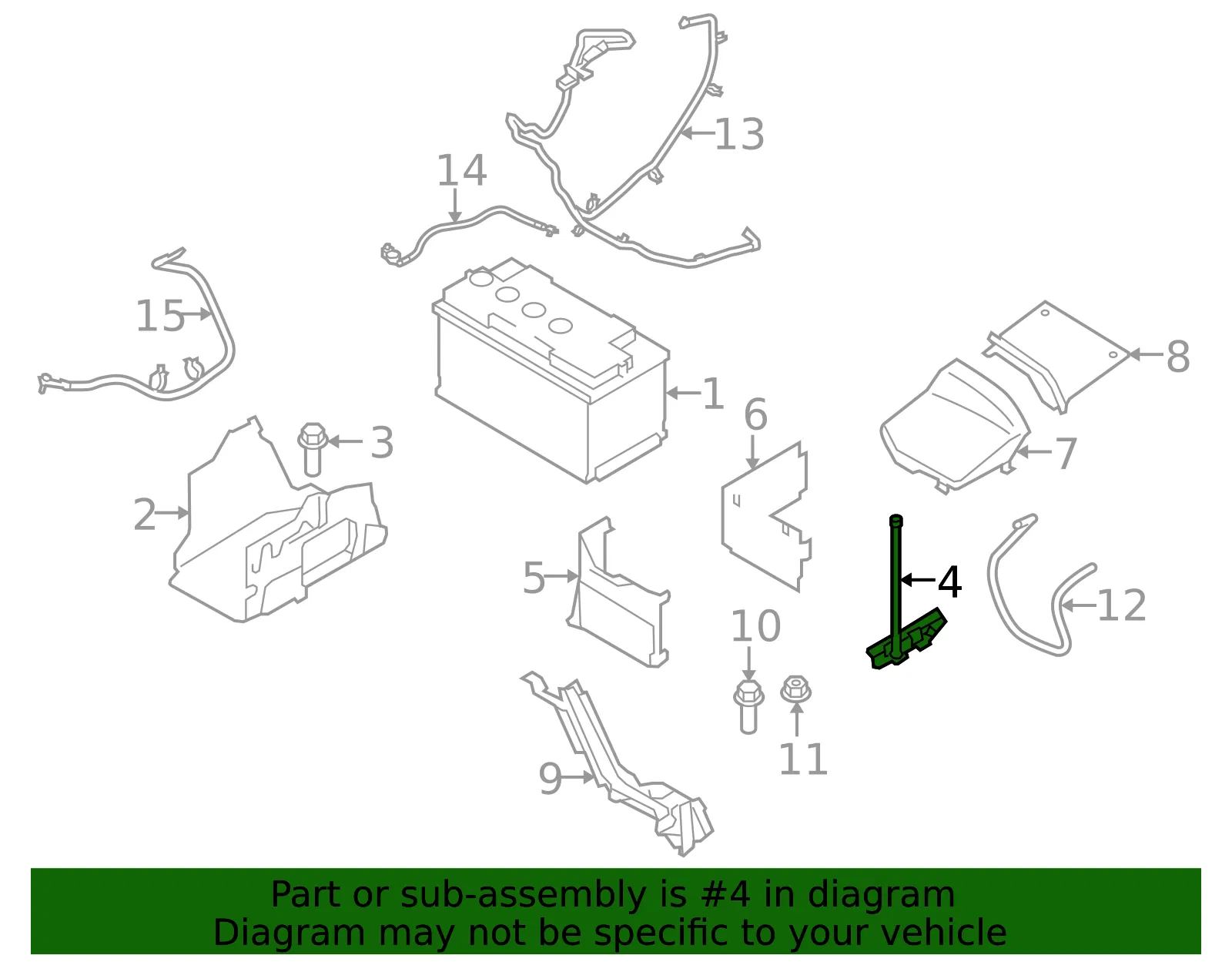 Battery Hold Down - Volvo (30659644) - view 4