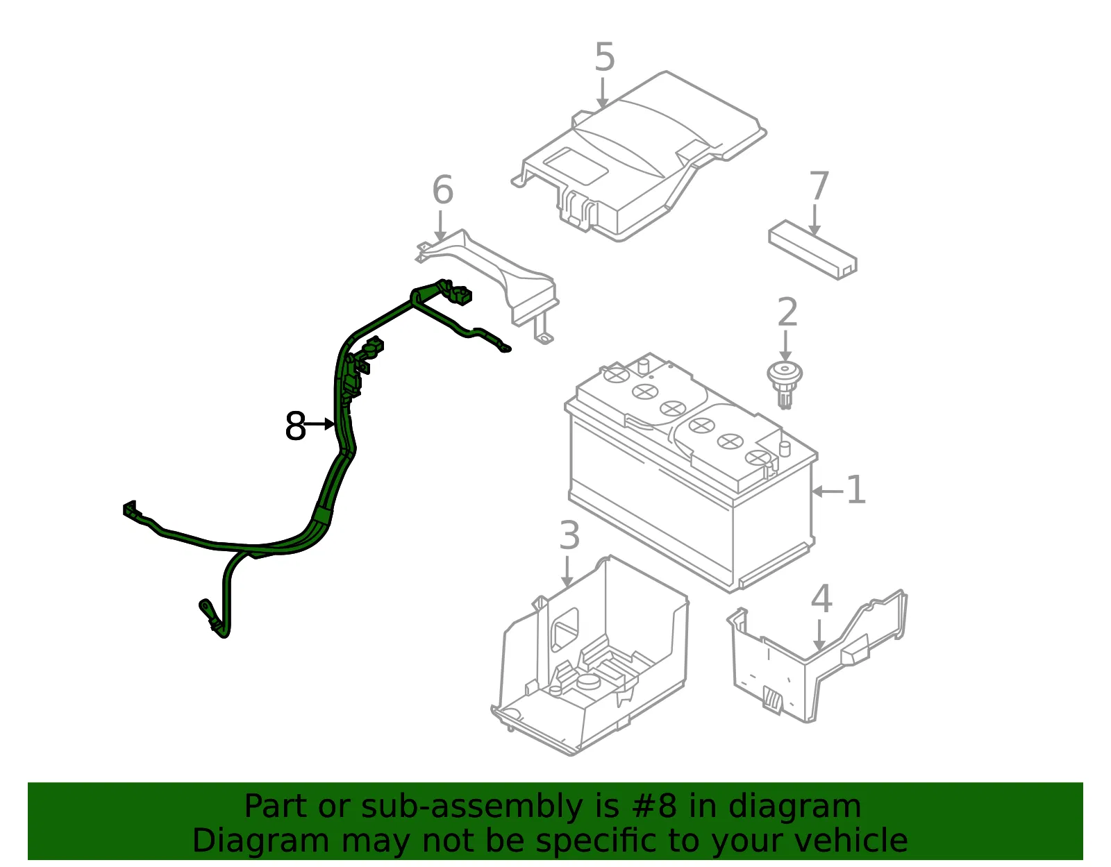 Battery Cable - Volvo (30668096) - view 2