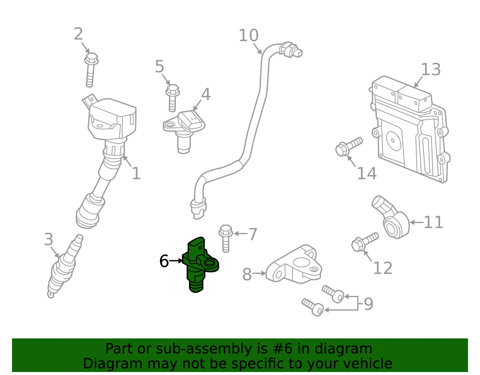 Engine Crankshaft Position Sensor - Volvo (30668635) - view 2
