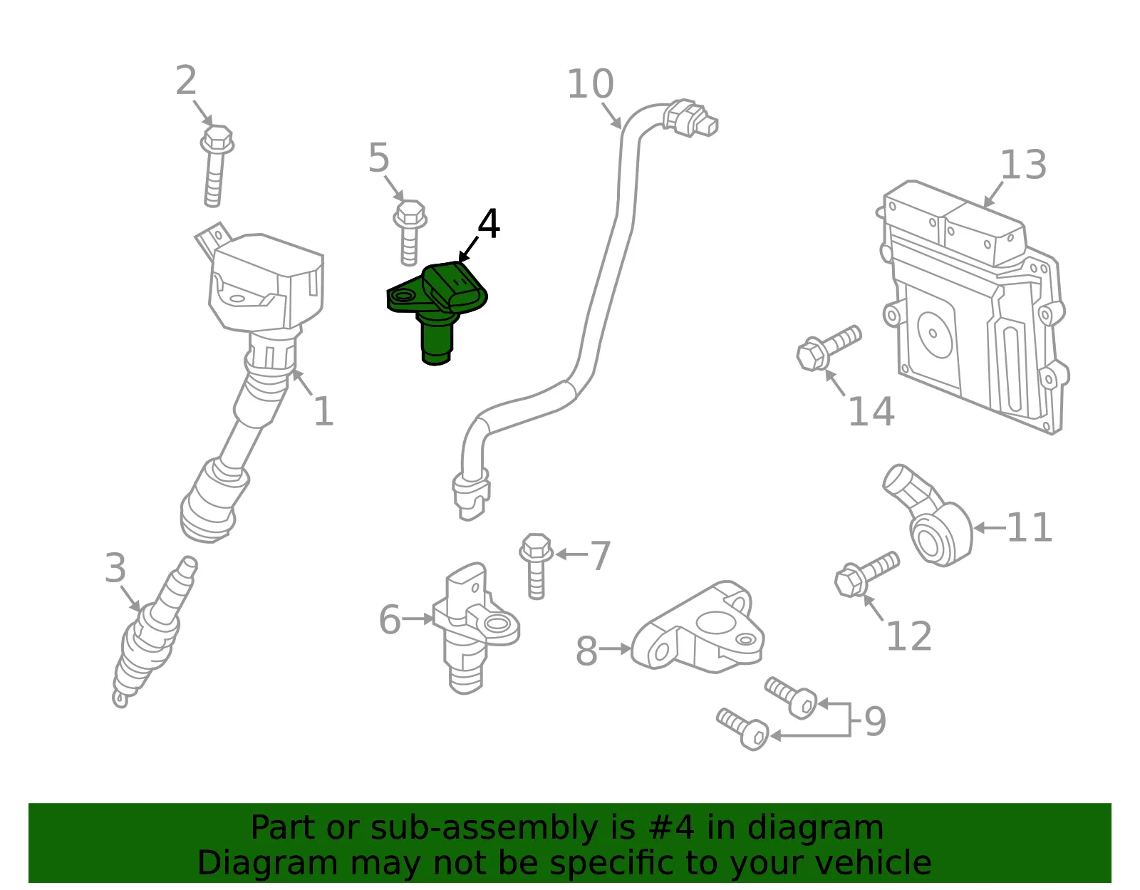 Engine Camshaft Position Sensor - Volvo (30668636) - view 2