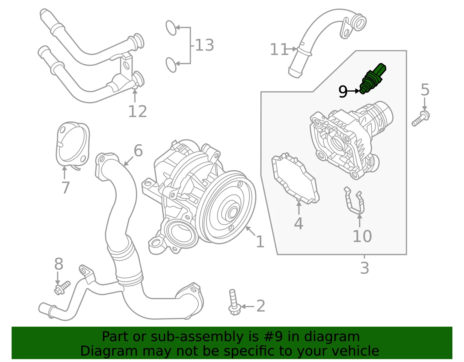Engine Coolant Temperature Sensor - Volvo (30668661) - view 2