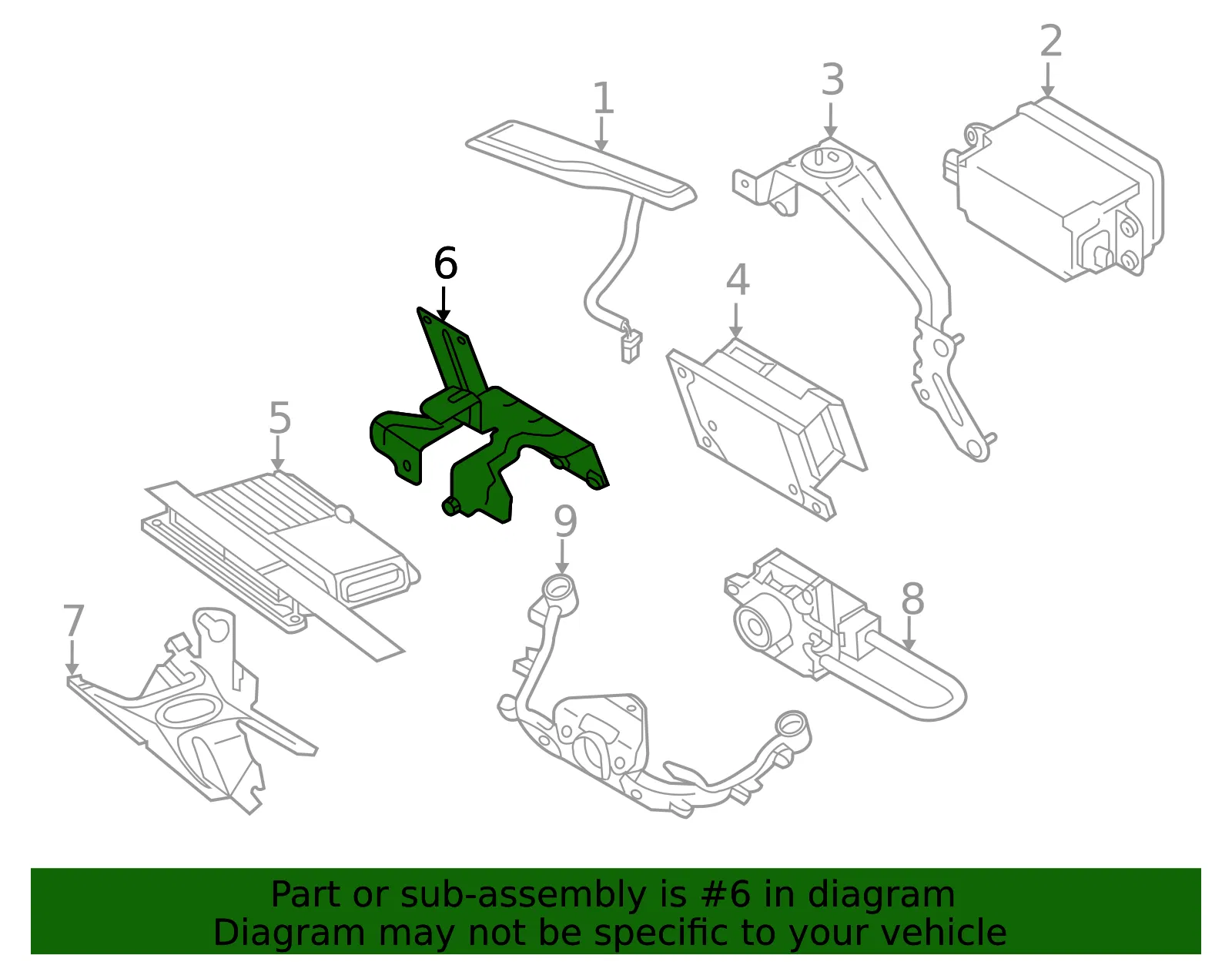 Control Module Bracket - Volvo (30669243) - view 2