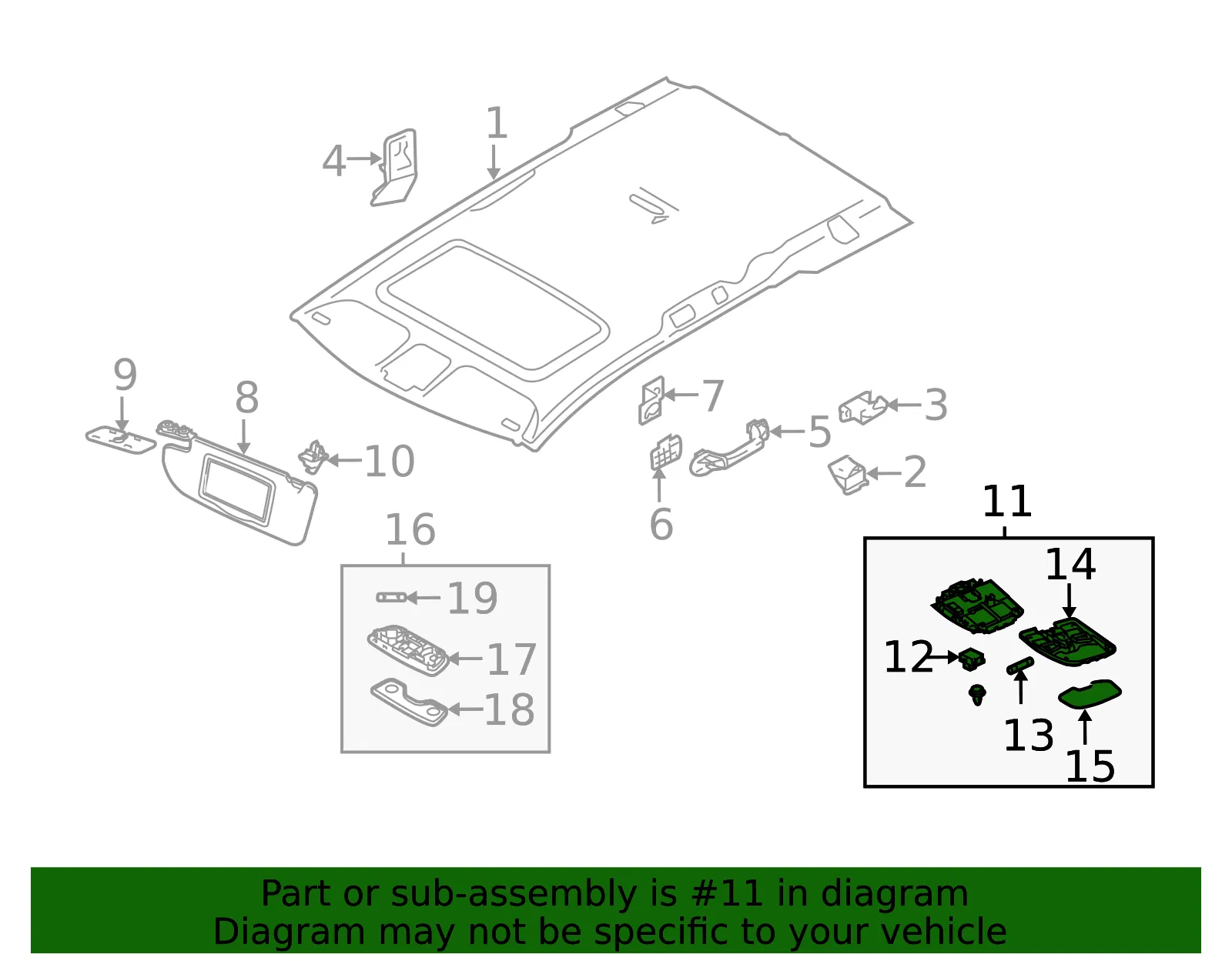 Map Lamp Assembly - Volvo (30669622) - view 3