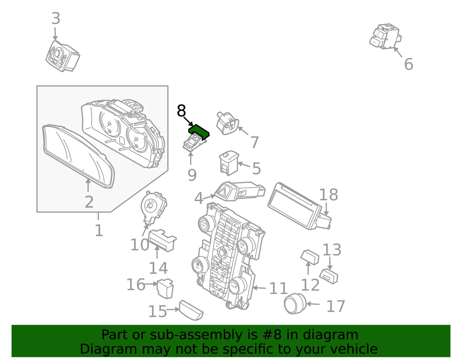 Door Lock Switch - Volvo (30669959) - view 2