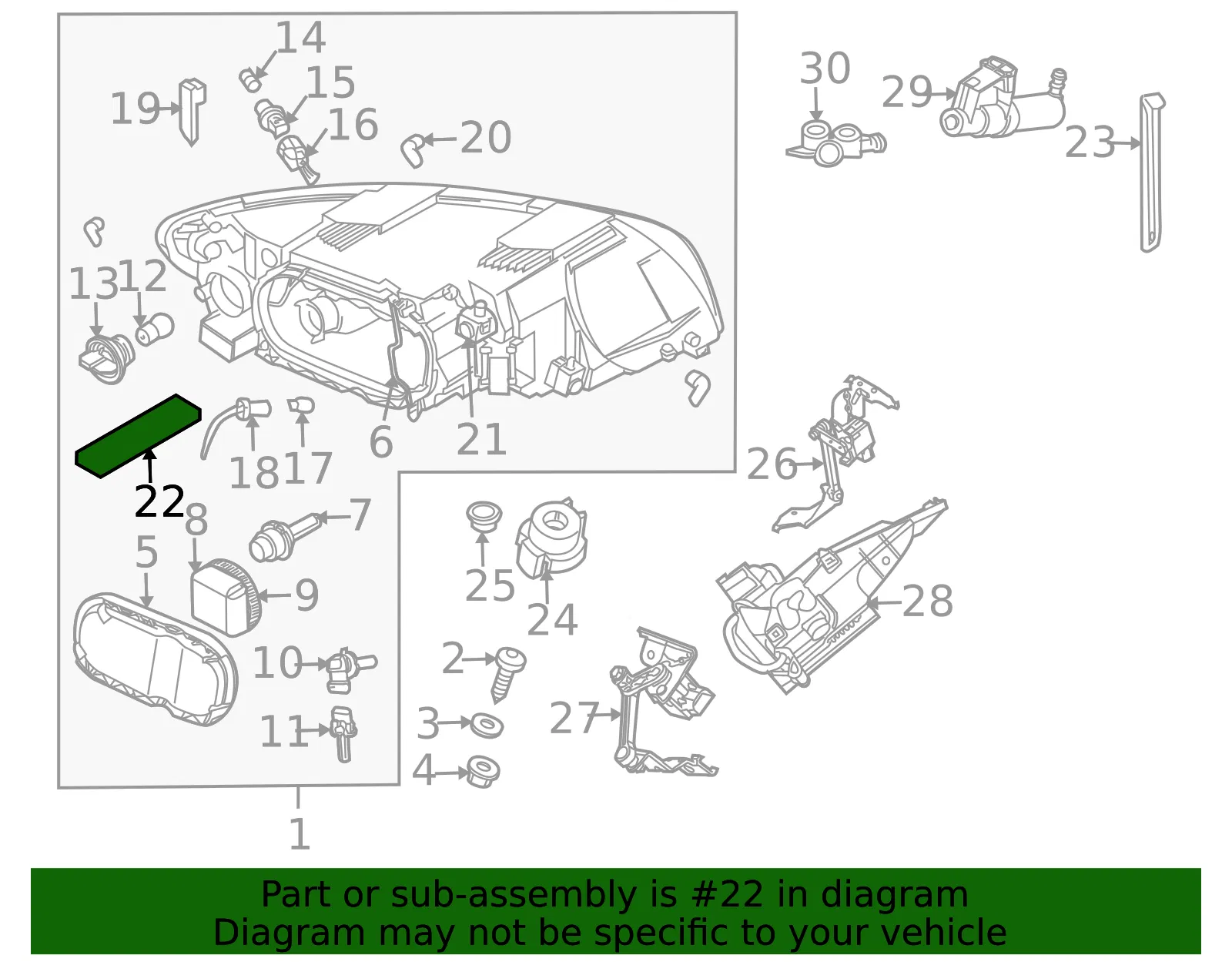 Headlight Bracket - Driver's Side (LH) - Volvo (30678201) - view 2
