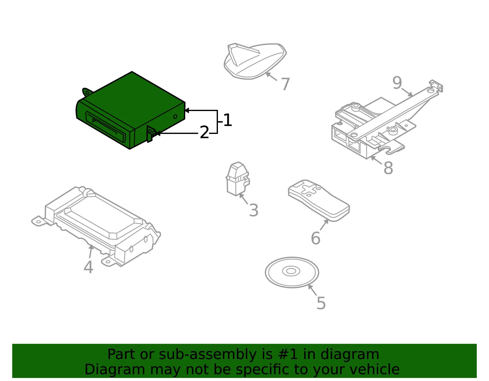 Infotainment Display Control Module - Volvo (30679669) - view 2