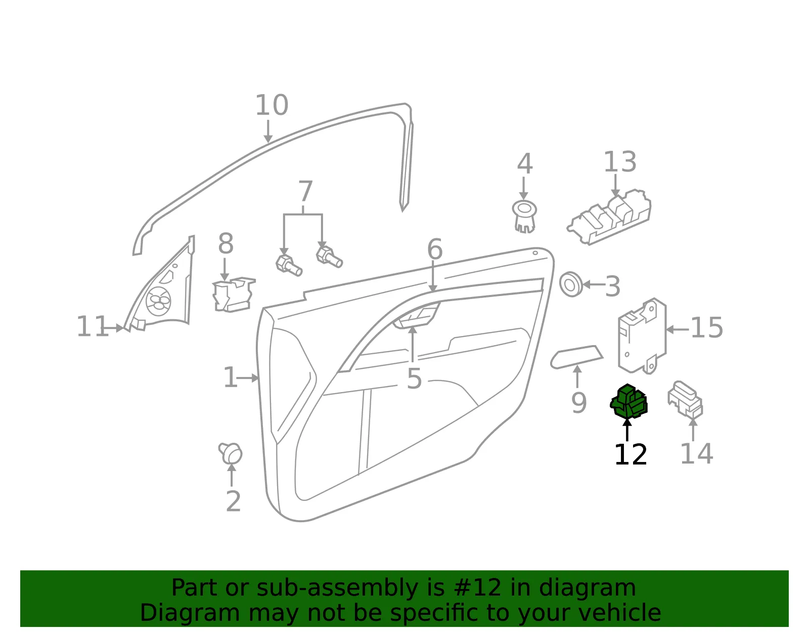 Window Switch - Passenger Side (RH) - Volvo (30710892) - view 2
