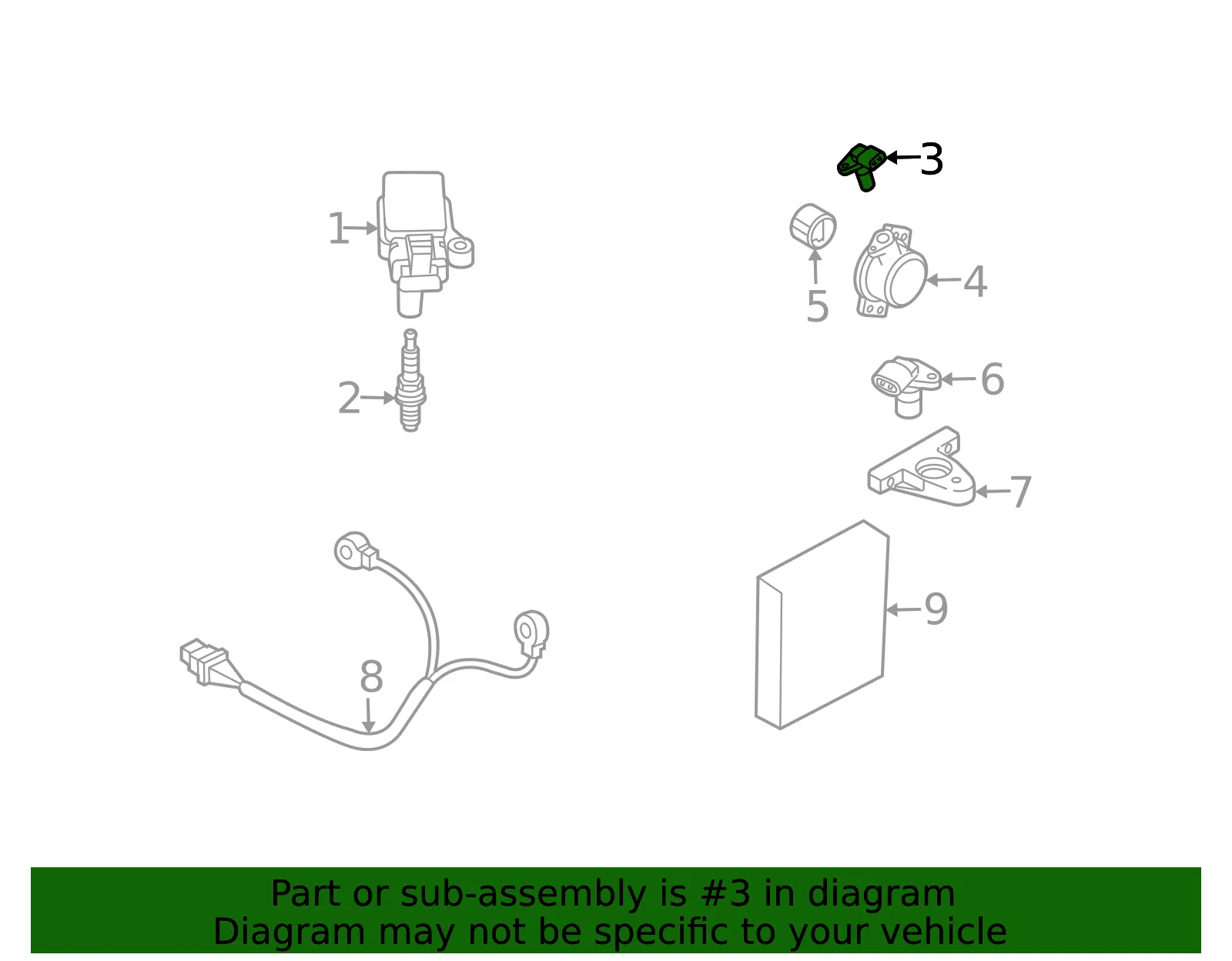 Engine Camshaft Position Sensor - Volvo (30711293) - view 3
