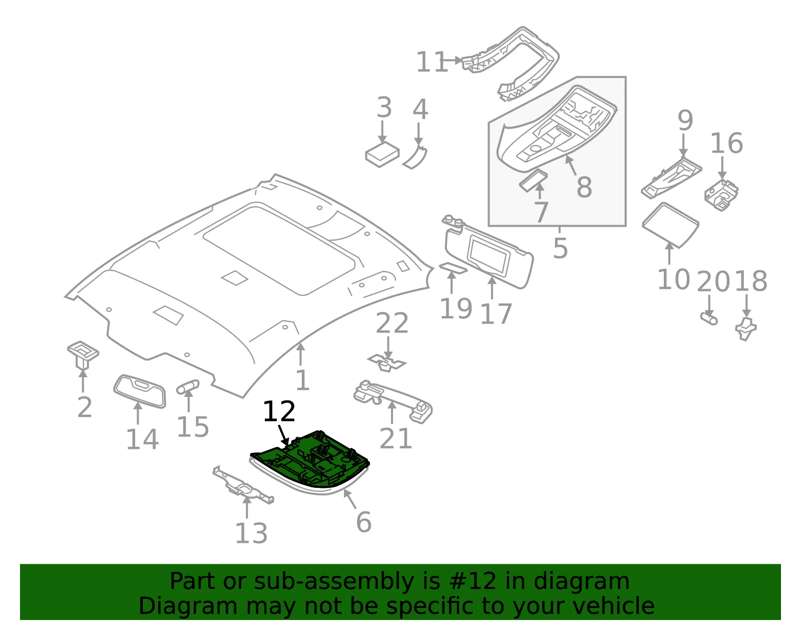 Dome Light Bracket - Volvo (30721051) - view 2