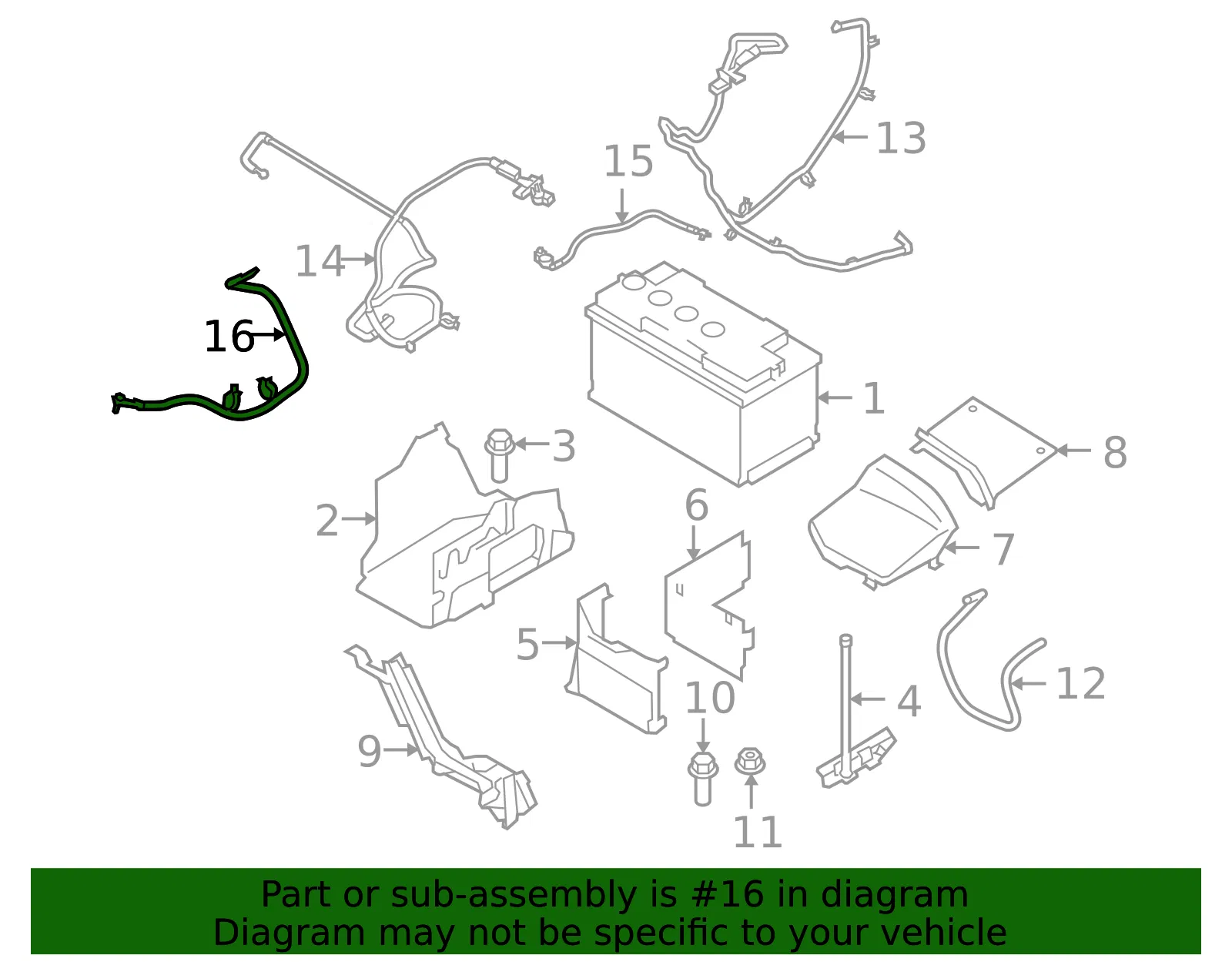 Battery Cable - Volvo (30724341) - view 2